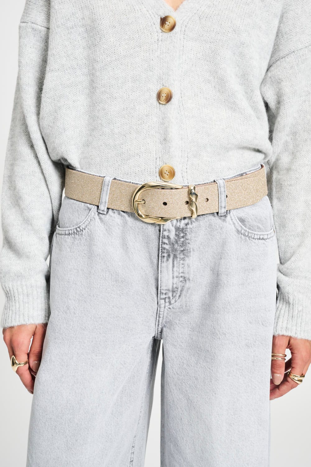 POM Amsterdam Belts Multi colour / 75 CEINTURE -  Stardust Gold