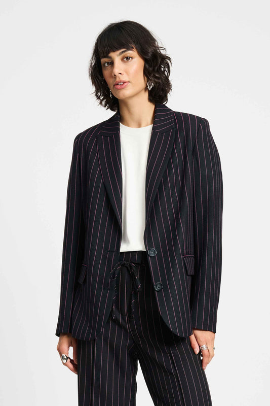 POM Amsterdam Blazers Black / 34 BLAZER - Noir Striped