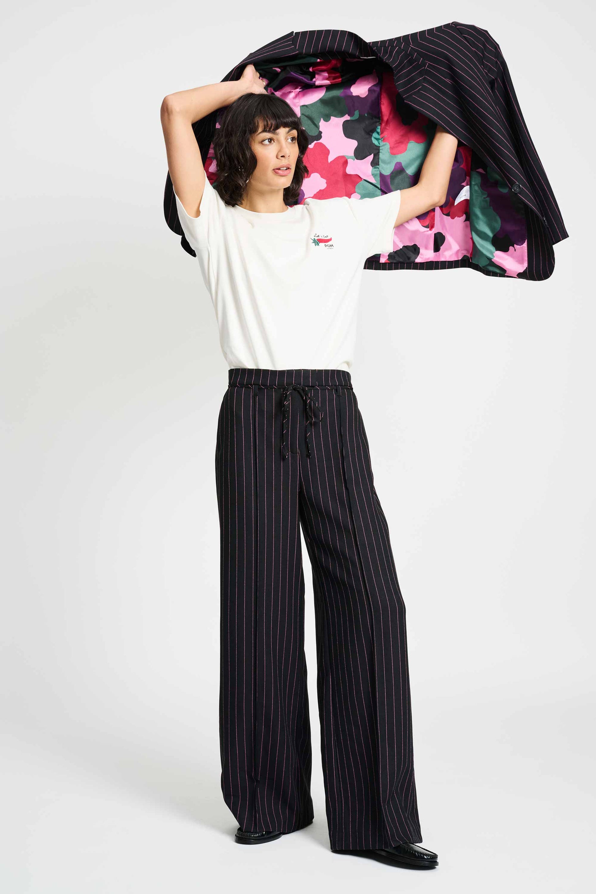 POM Amsterdam Blazers BLAZER - Noir Striped