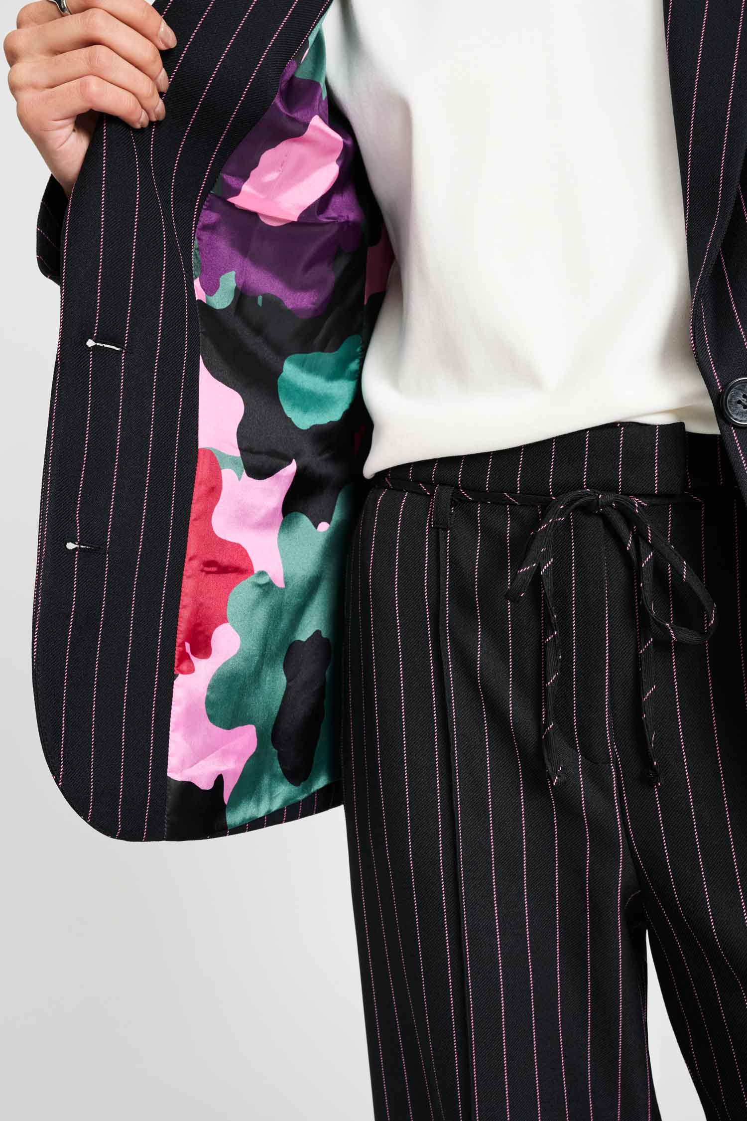 POM Amsterdam Blazers BLAZER - Noir Striped