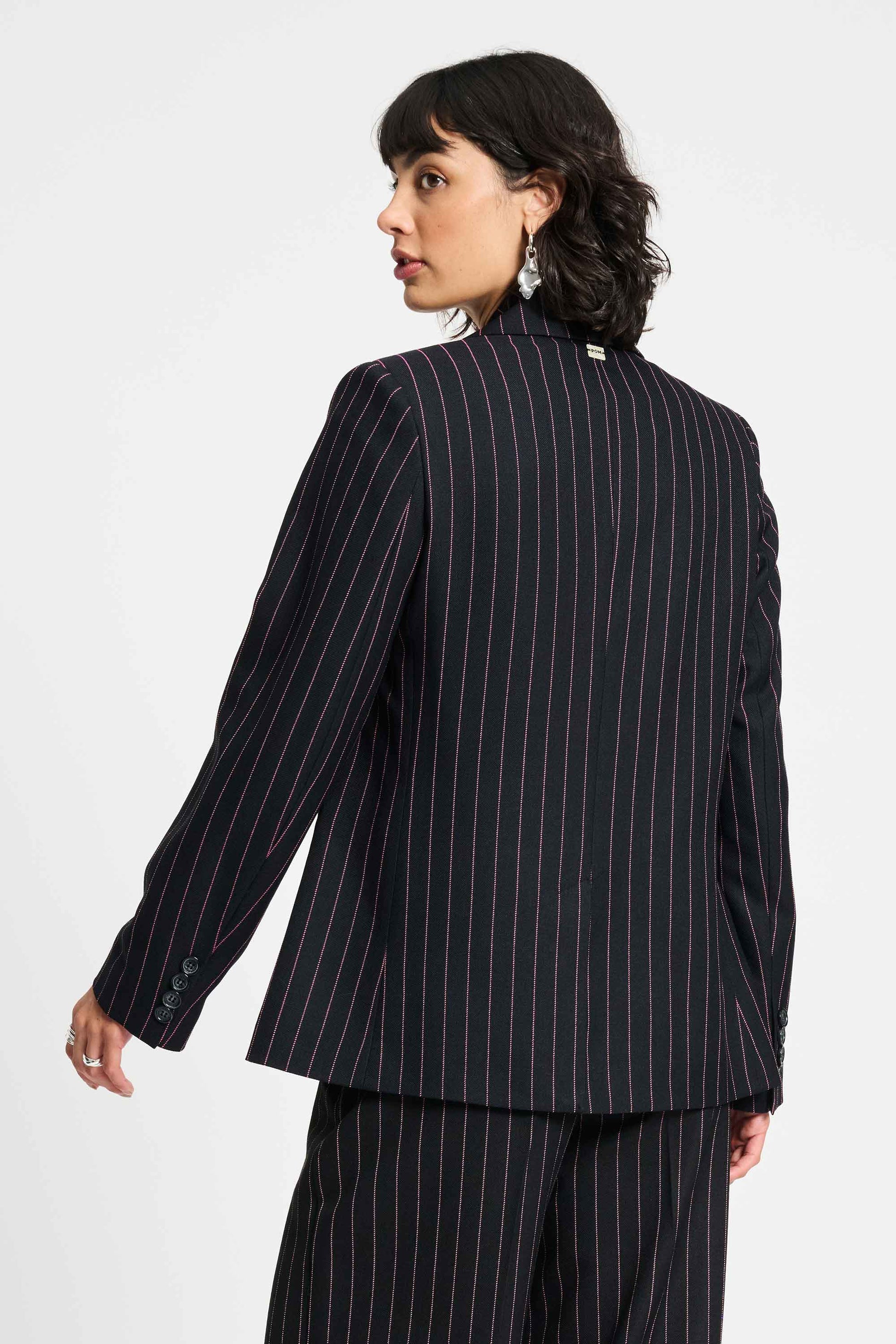 POM Amsterdam Blazers BLAZER - Noir Striped