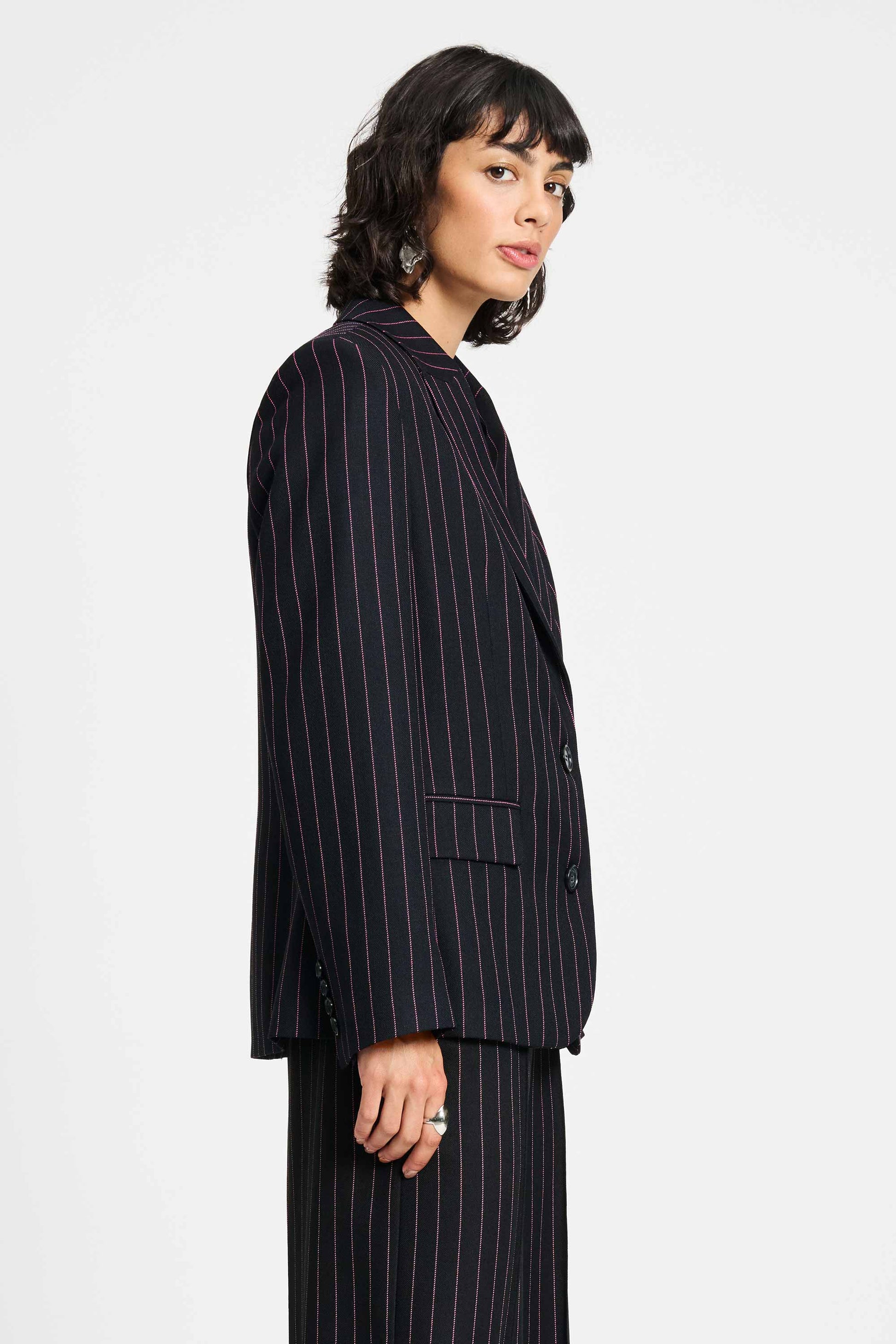 POM Amsterdam Blazers BLAZER - Noir Striped