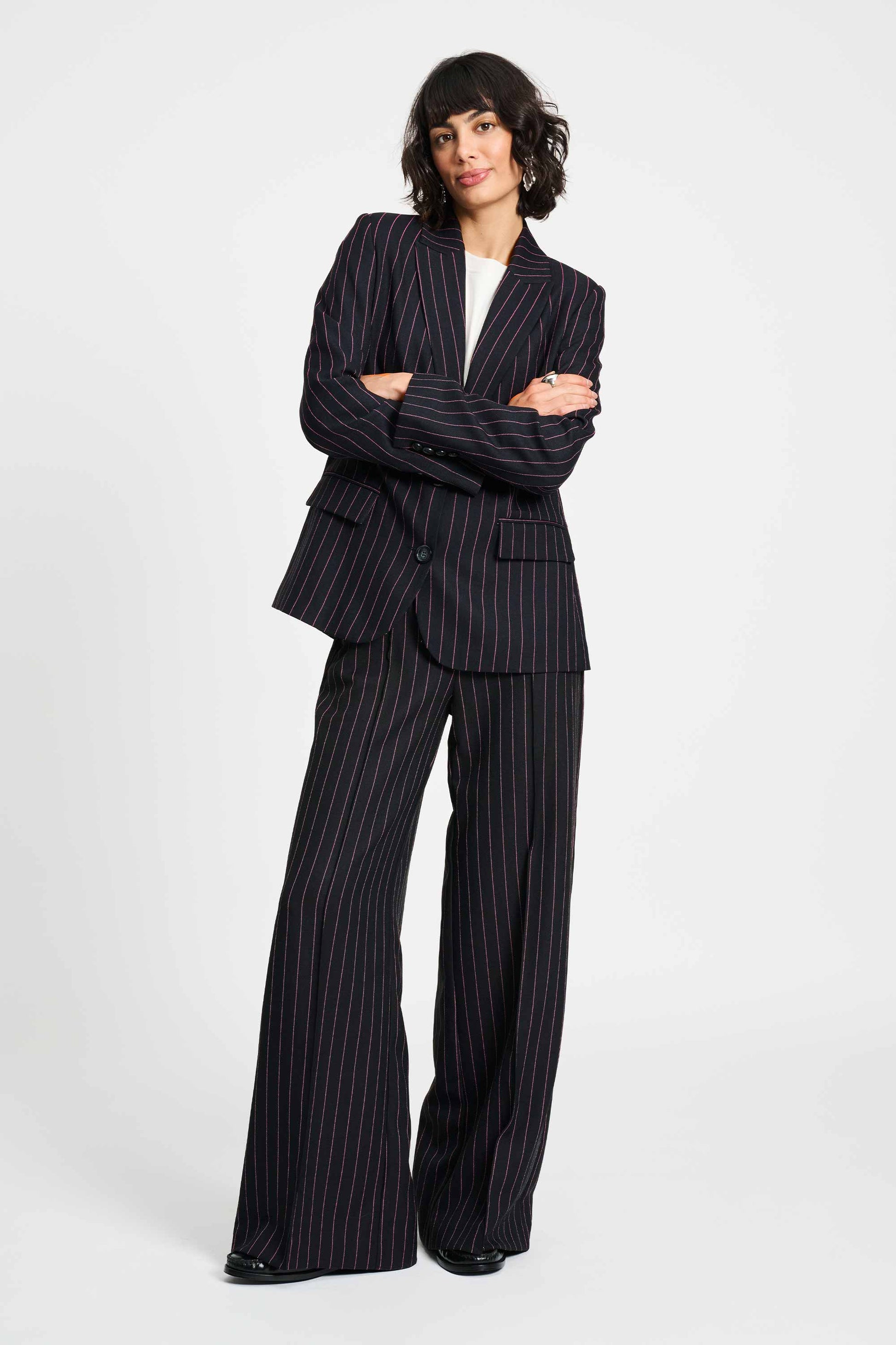 POM Amsterdam Blazers BLAZER - Noir Striped