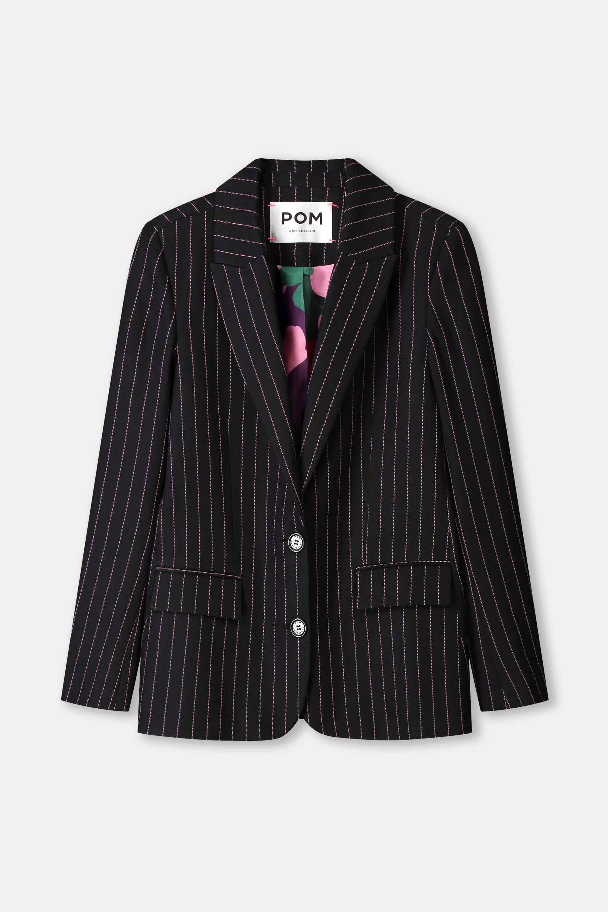 POM Amsterdam Blazers BLAZER - Noir Striped