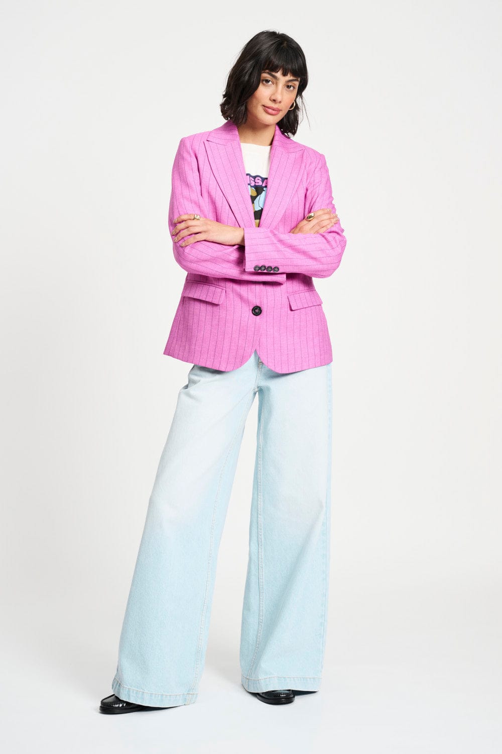 POM Amsterdam Blazers BLAZER - Rose Doux Striped