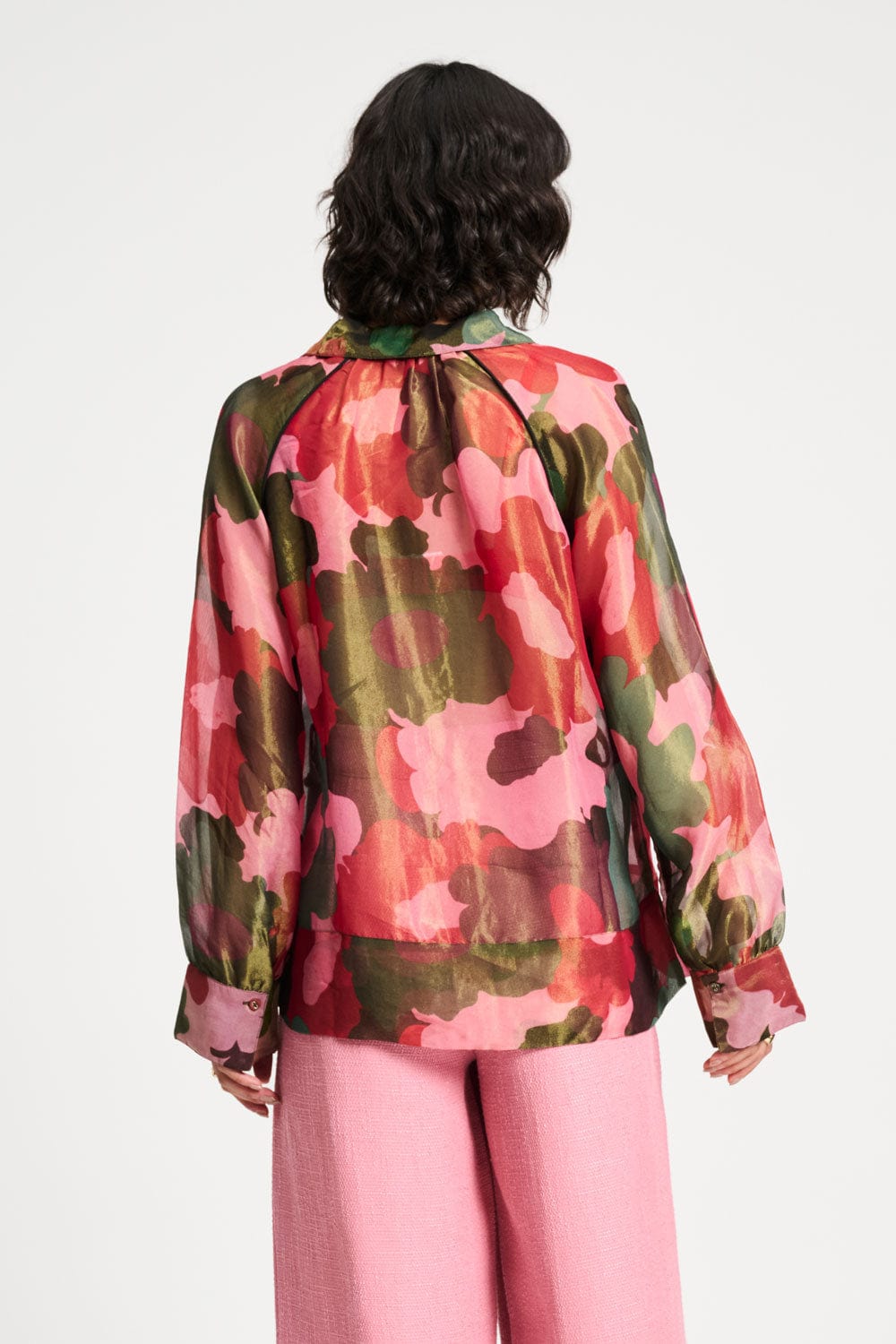 POM Amsterdam Blouses BLOUSE - Abstract Flower Shimmer