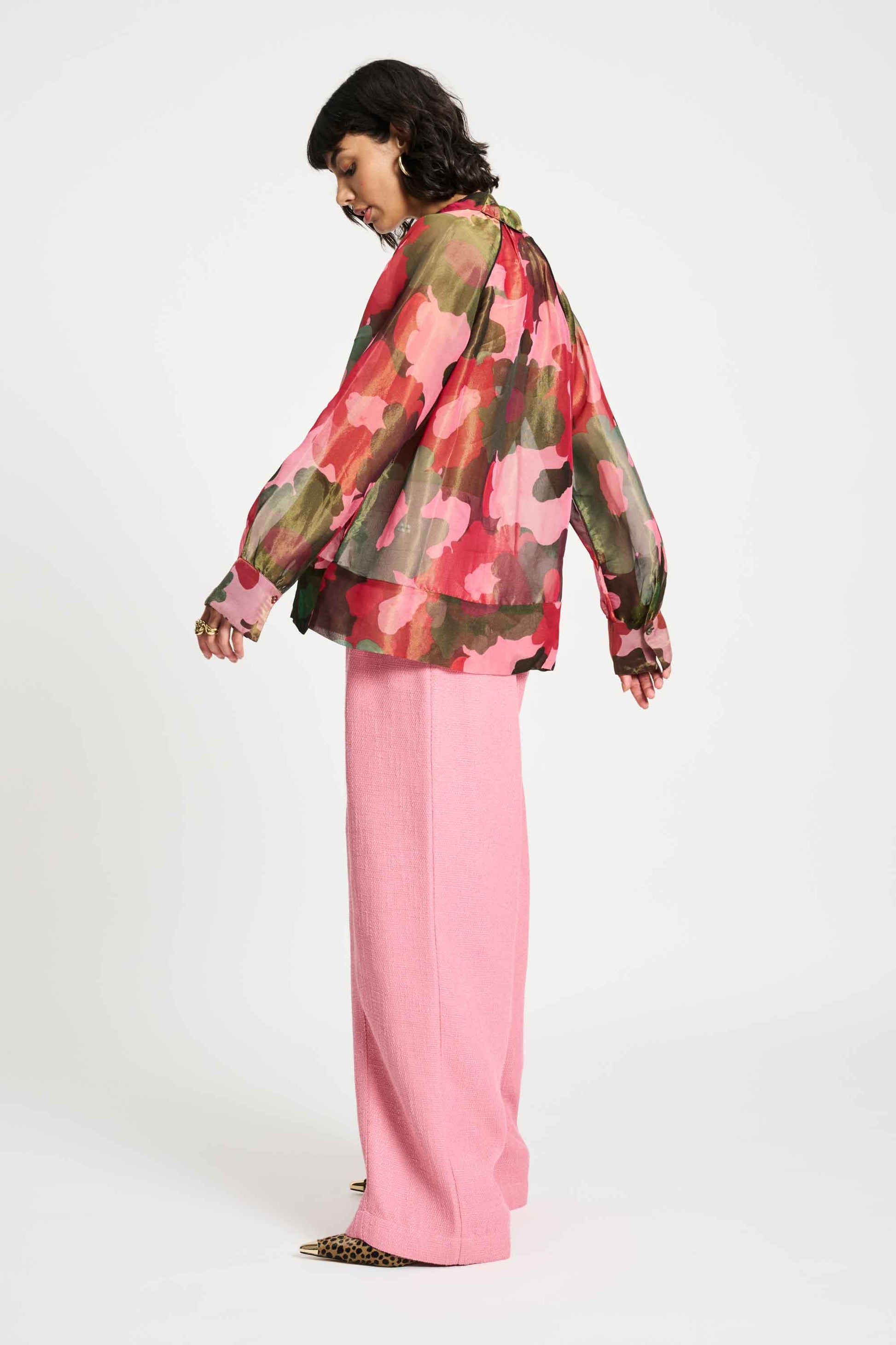 POM Amsterdam Blouses BLOUSE - Abstract Flower Shimmer