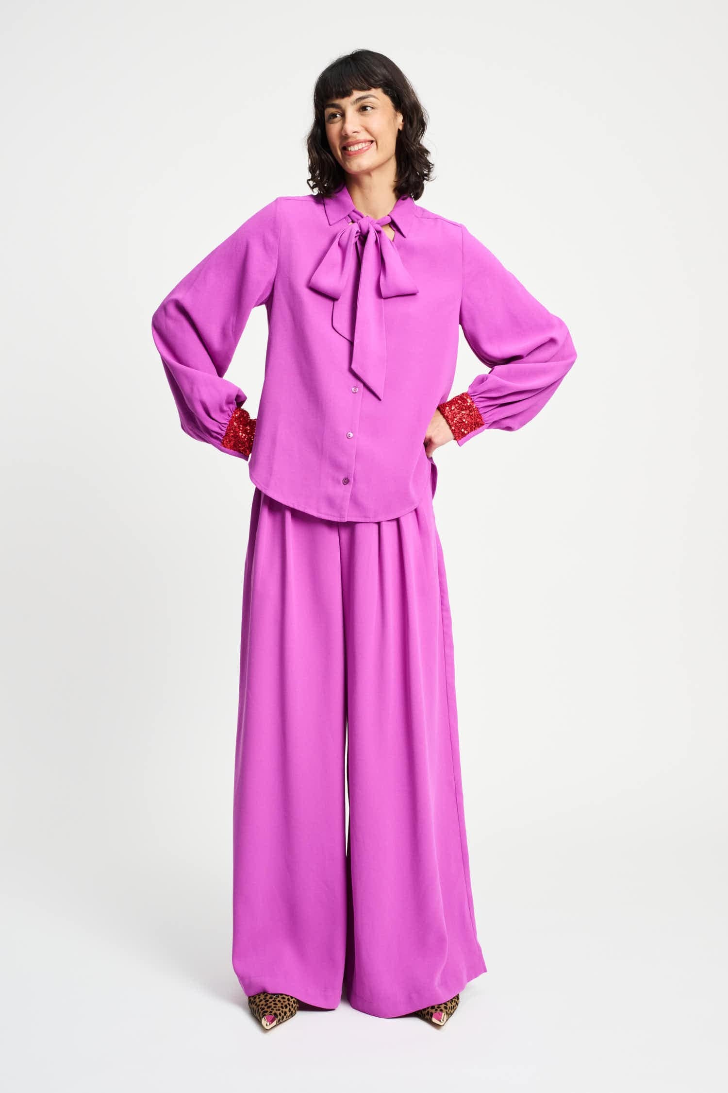 POM Amsterdam Blouses BLOUSE - Bow Frosting Pink