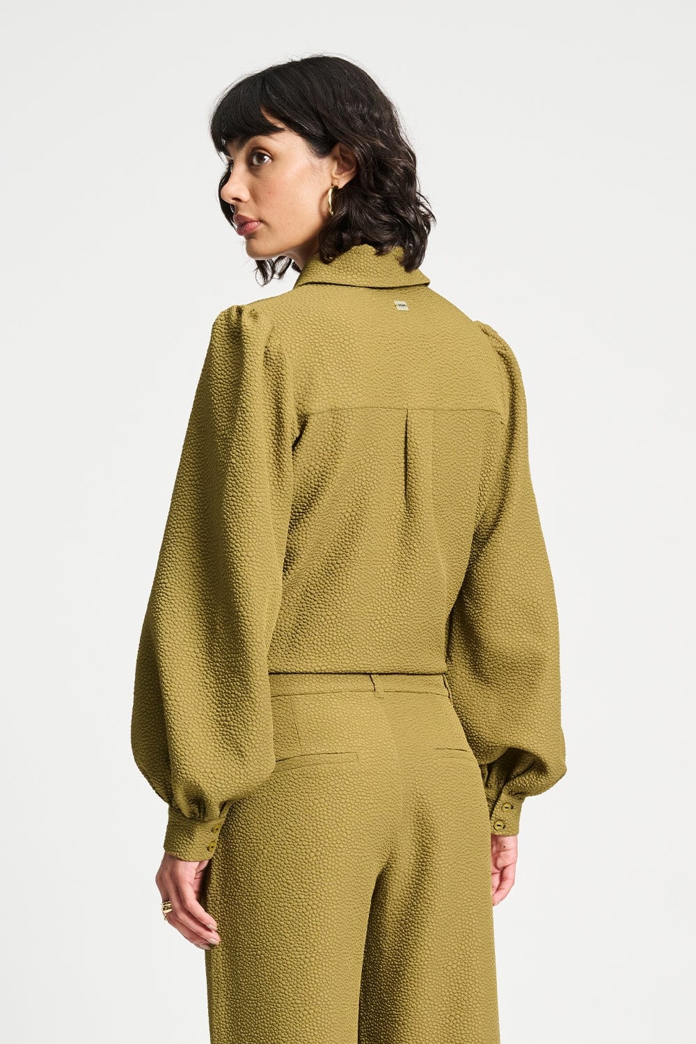 POM Amsterdam Blouses BLOUSE - Bubble Fresh Olive