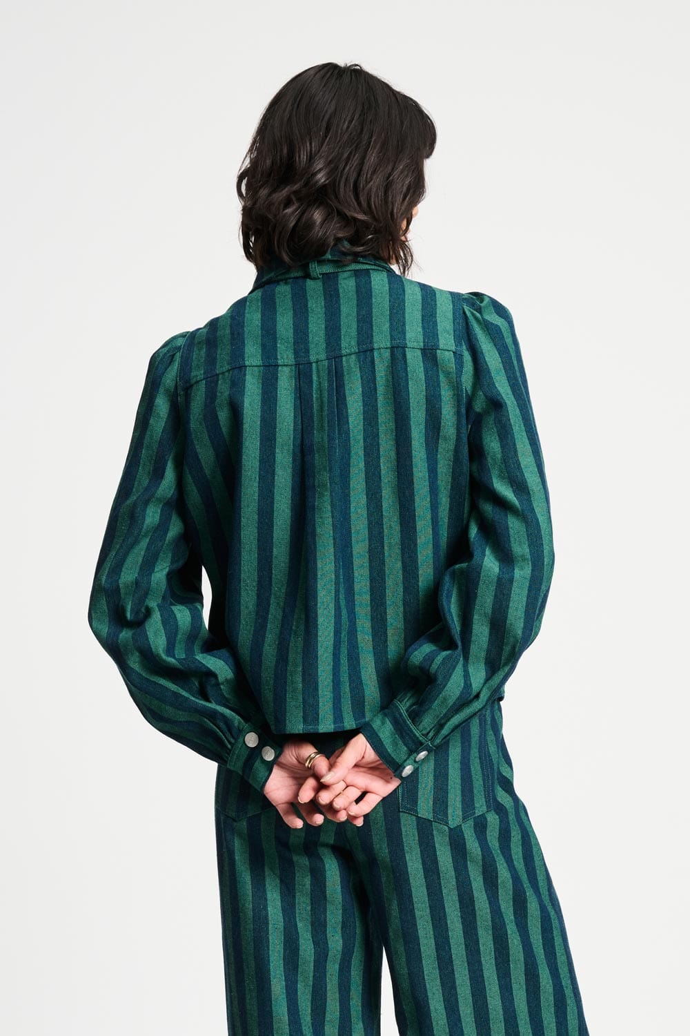 POM Amsterdam Blouses BLOUSE - Denim Striped