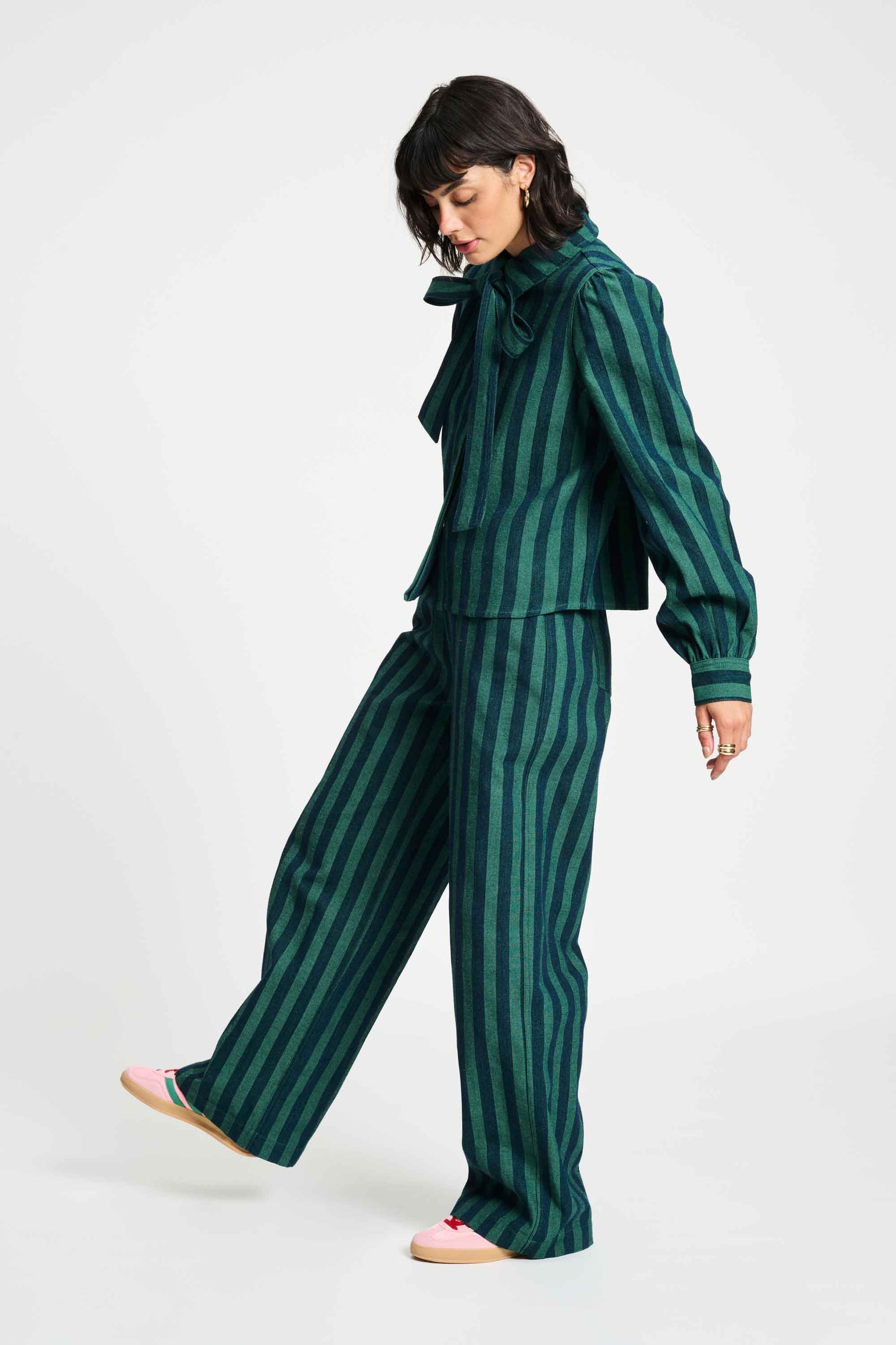 POM Amsterdam Blouses BLOUSE - Denim Striped