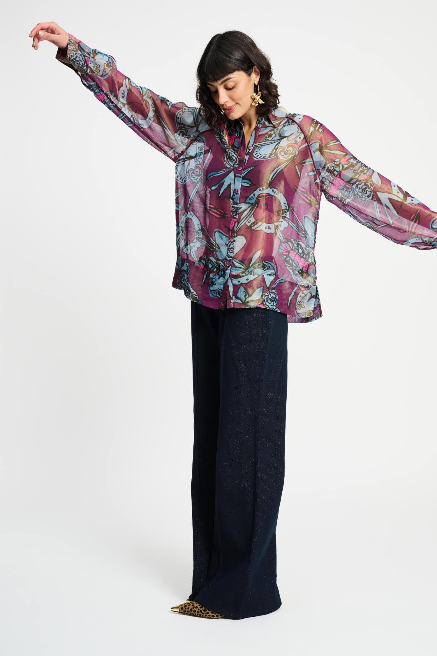 POM Amsterdam Blouses BLOUSE - Mystic Dinner Shimmer