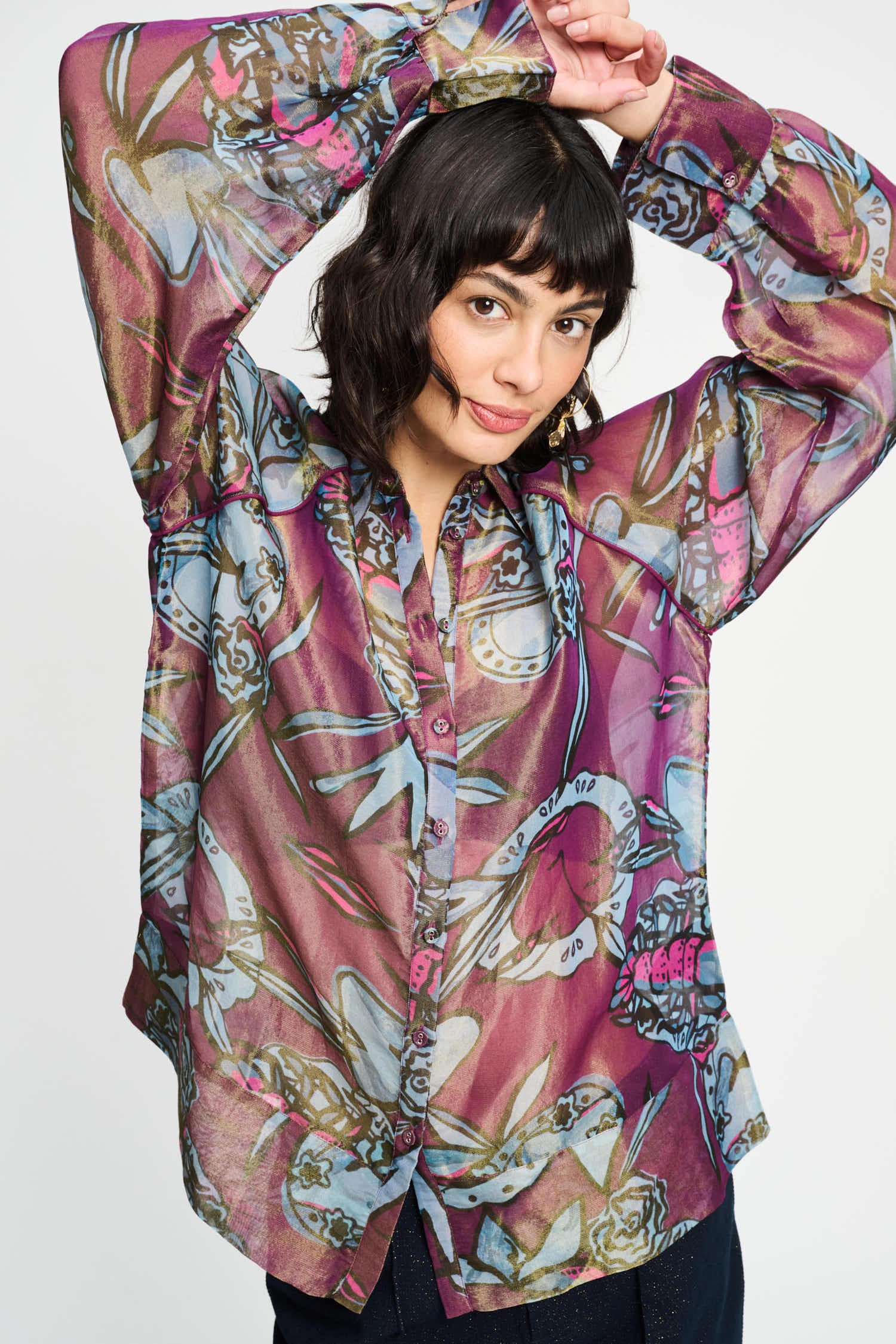 POM Amsterdam Blouses BLOUSE - Mystic Dinner Shimmer