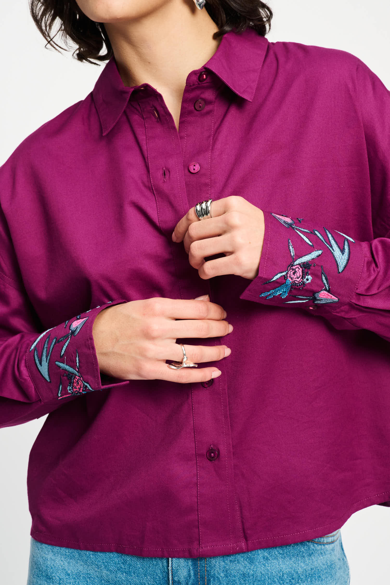 POM Amsterdam Blouses BLOUSE - Plum Melange