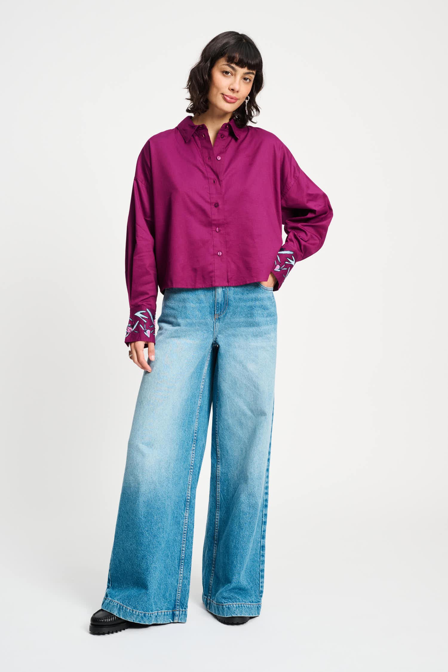 POM Amsterdam Blouses BLOUSE - Plum Melange