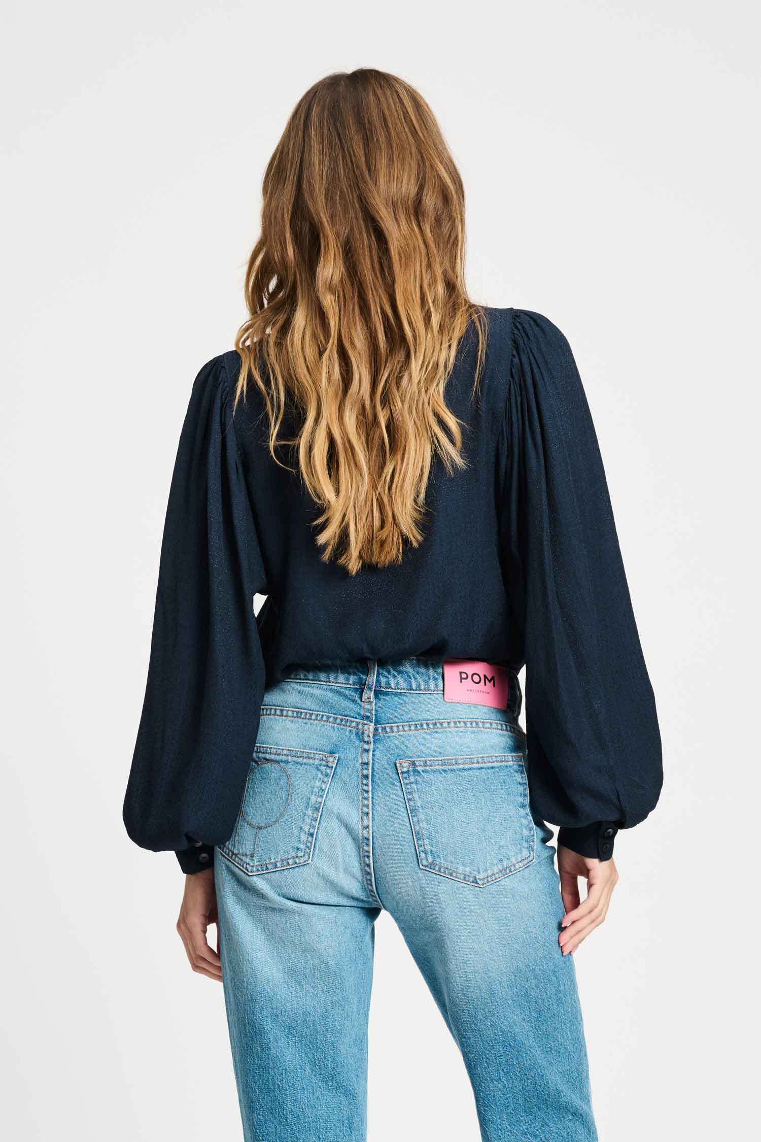POM Amsterdam Blouses BLOUSE - Sparkle Blue