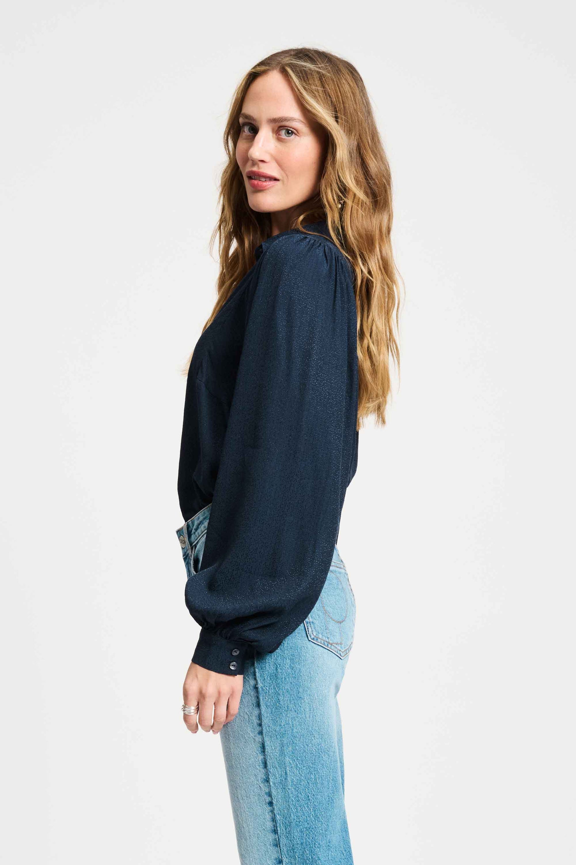 POM Amsterdam Blouses BLOUSE - Sparkle Blue