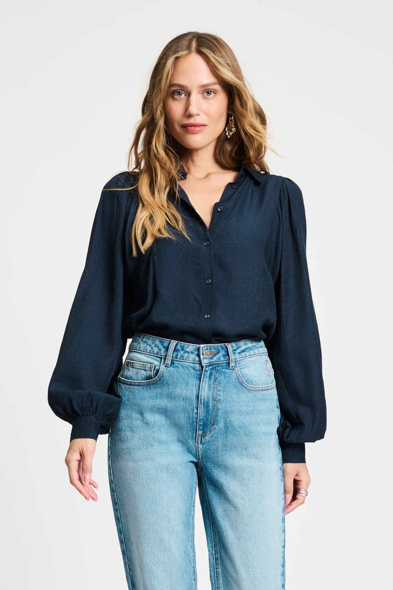 POM Amsterdam Blouses BLOUSE - Sparkle Blue