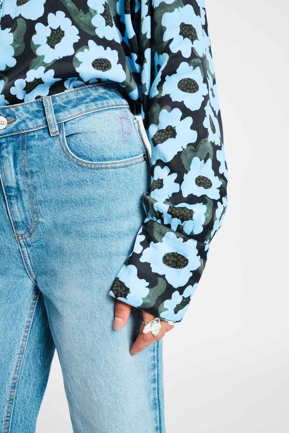 POM Amsterdam Blouses BLOUSE - Wild Flowers Blue