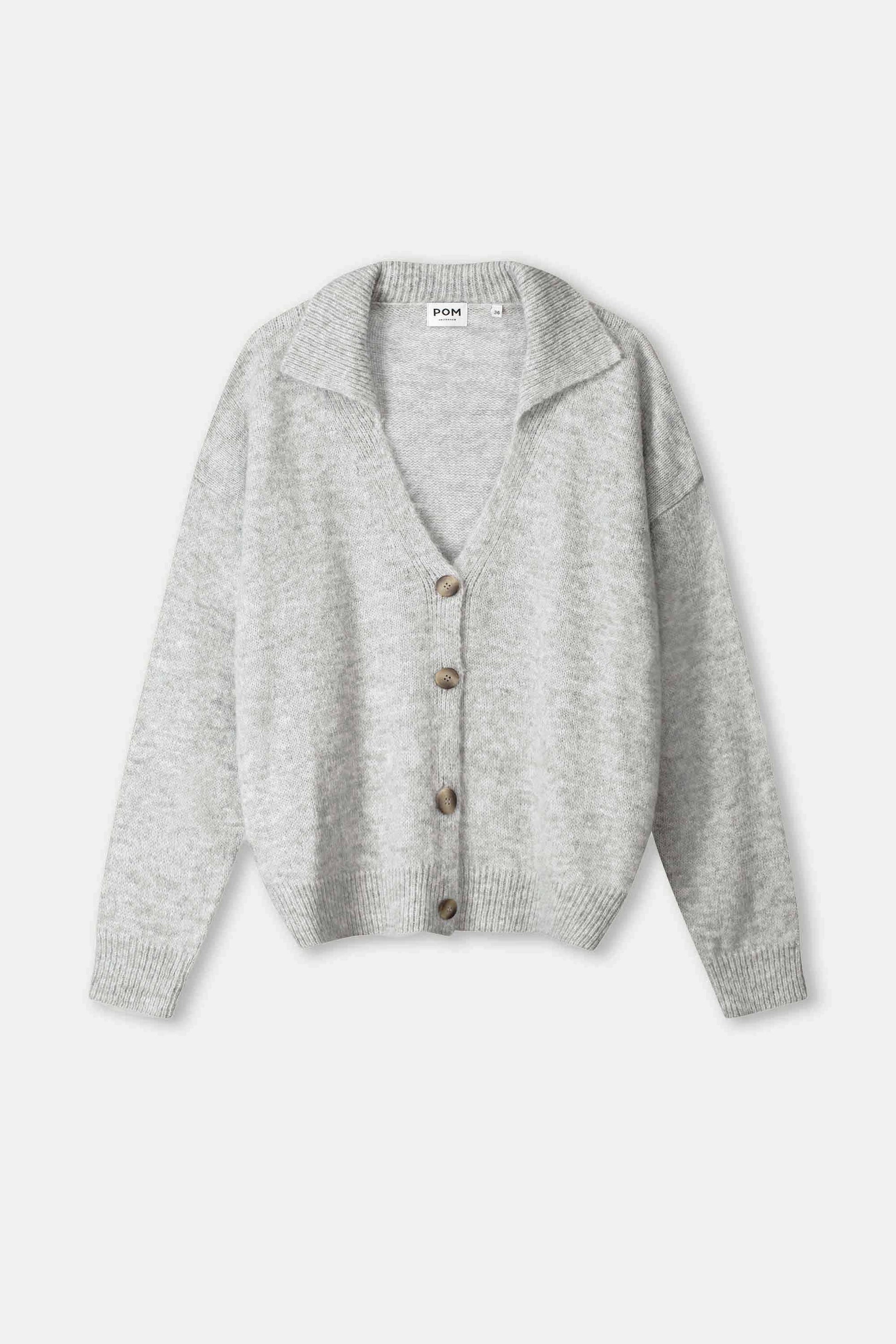 POM Amsterdam Cardigans CARDIGAN - Grey Melange