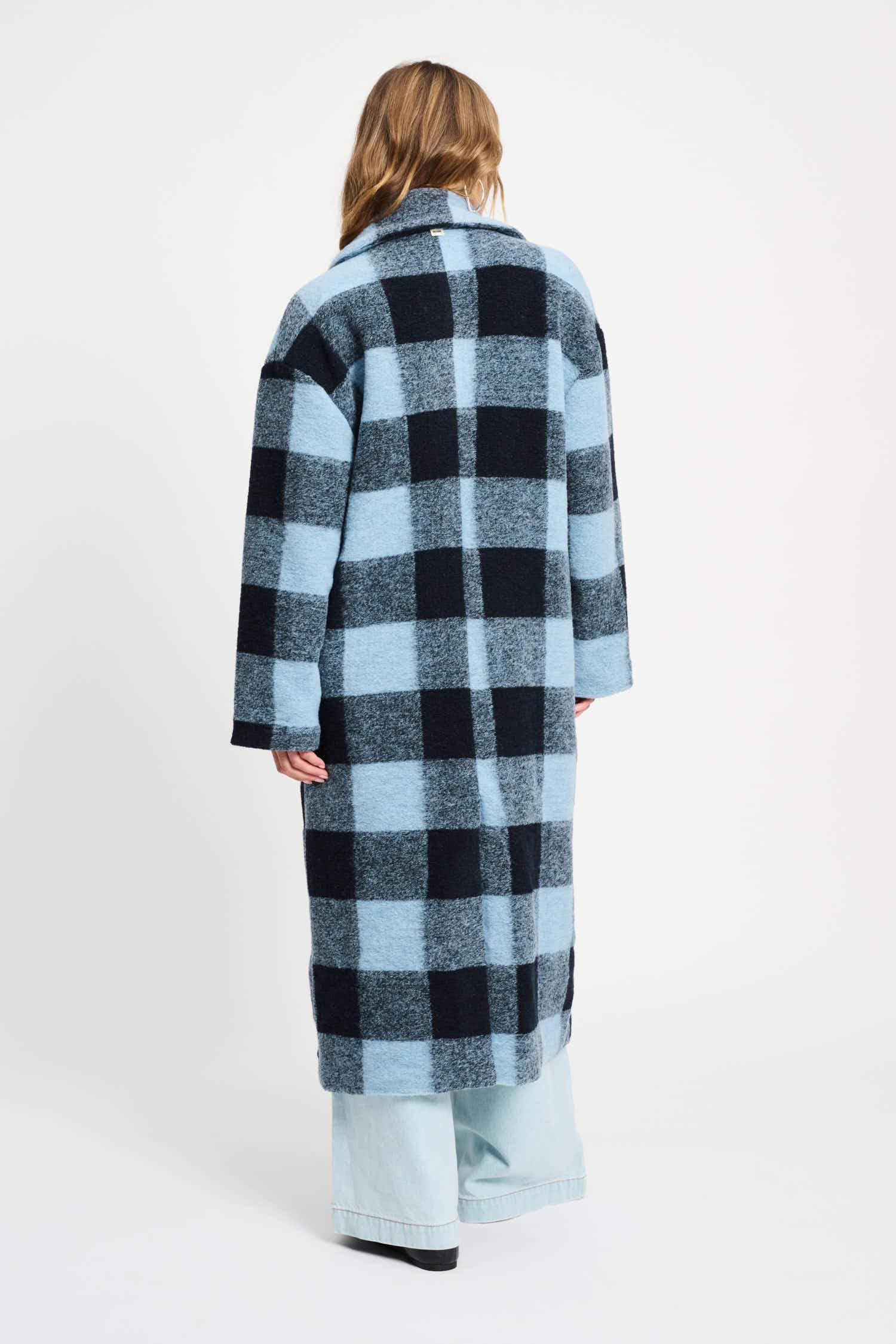 POM Amsterdam Coats VEST - Check Dawn Blue