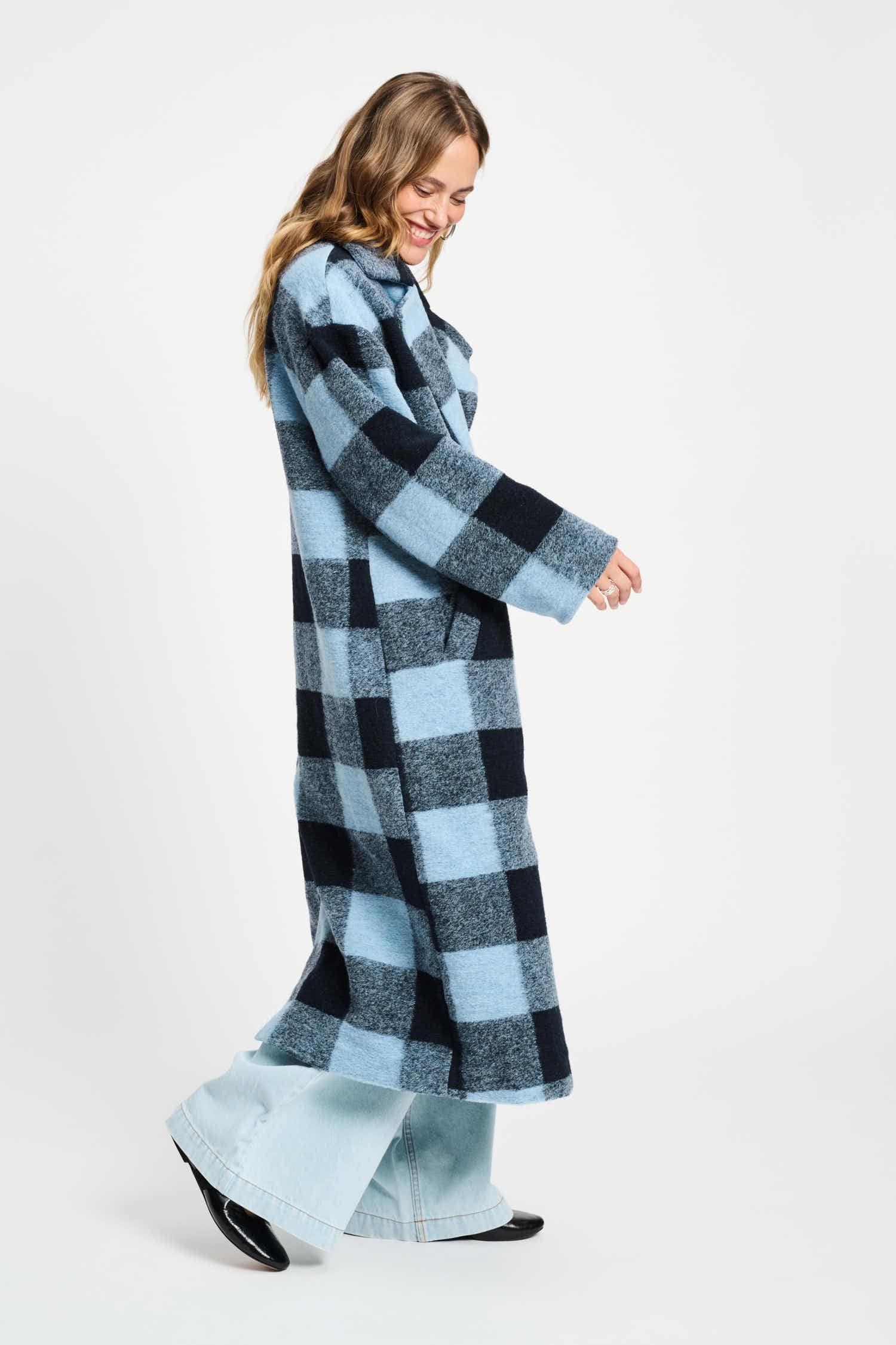 POM Amsterdam Coats VEST - Check Dawn Blue