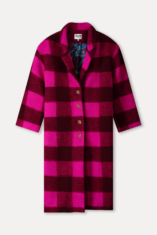 POM Amsterdam Coats VEST - Check Plum Pink