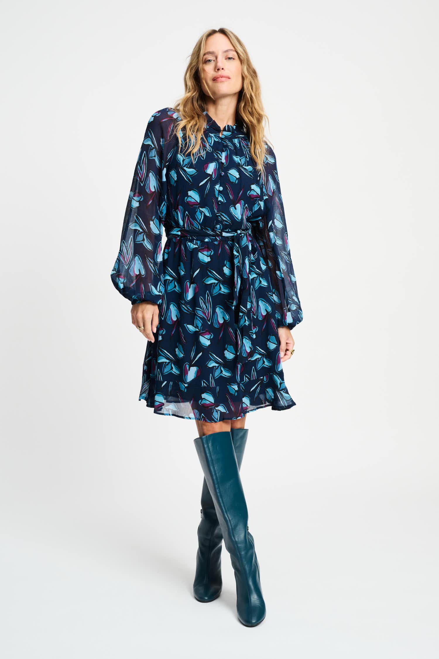 POM Amsterdam Dresses Blue / 34 ROBE - Dashing Nights