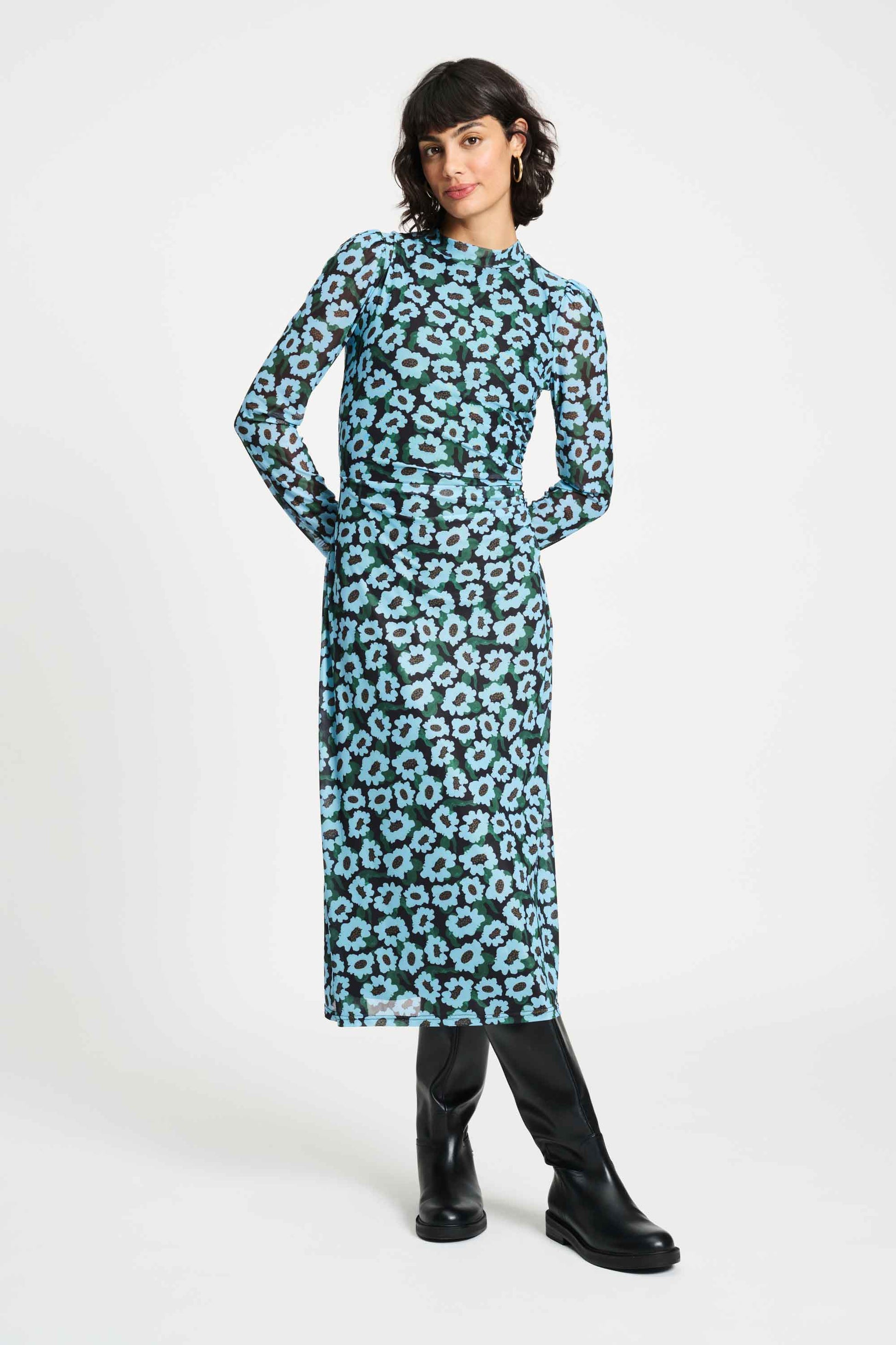 POM Amsterdam Dresses Blue / 34 ROBE - Wild Flowers Blue