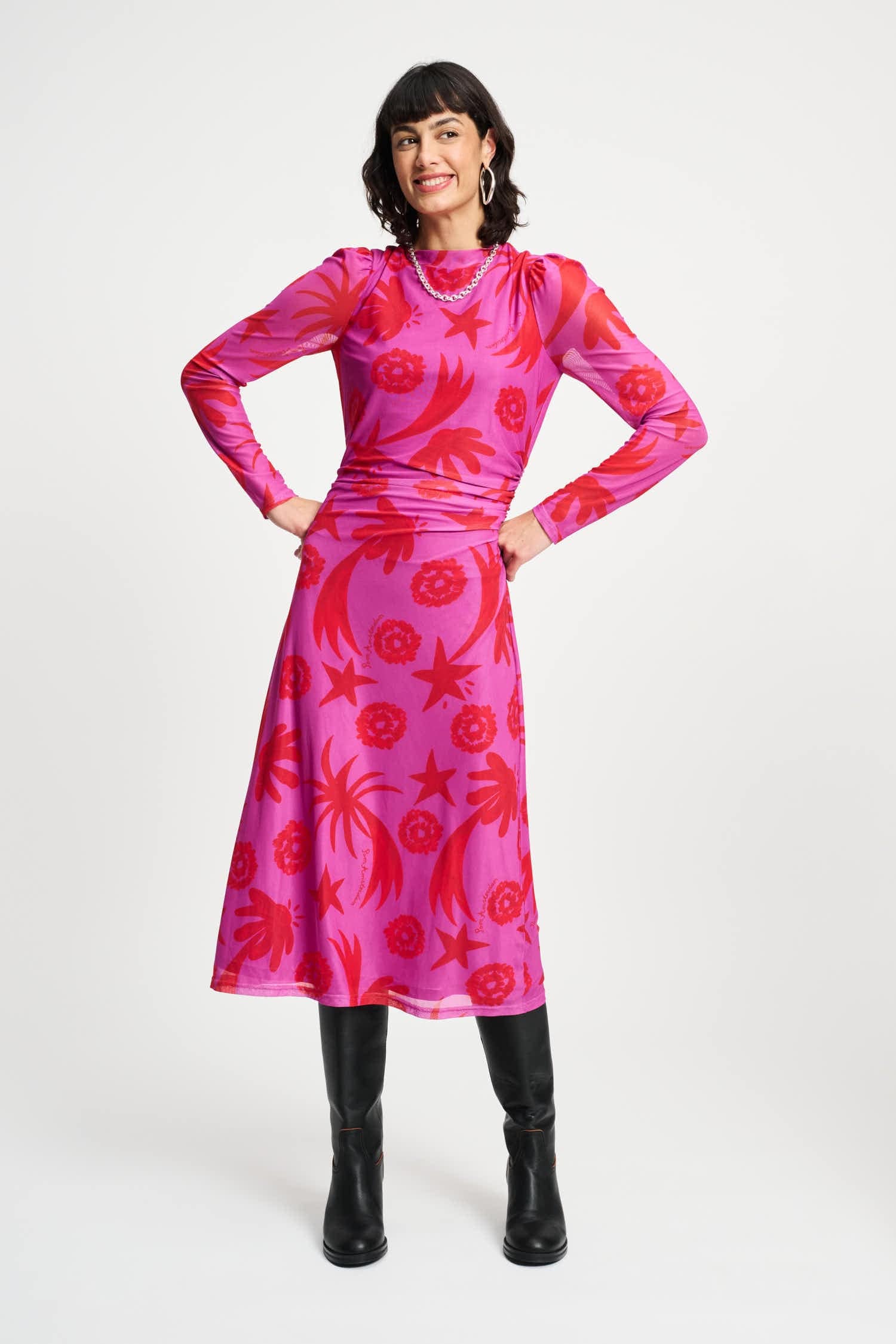 POM Amsterdam Dresses Pink / 34 ROBE - Splashing Fireworks