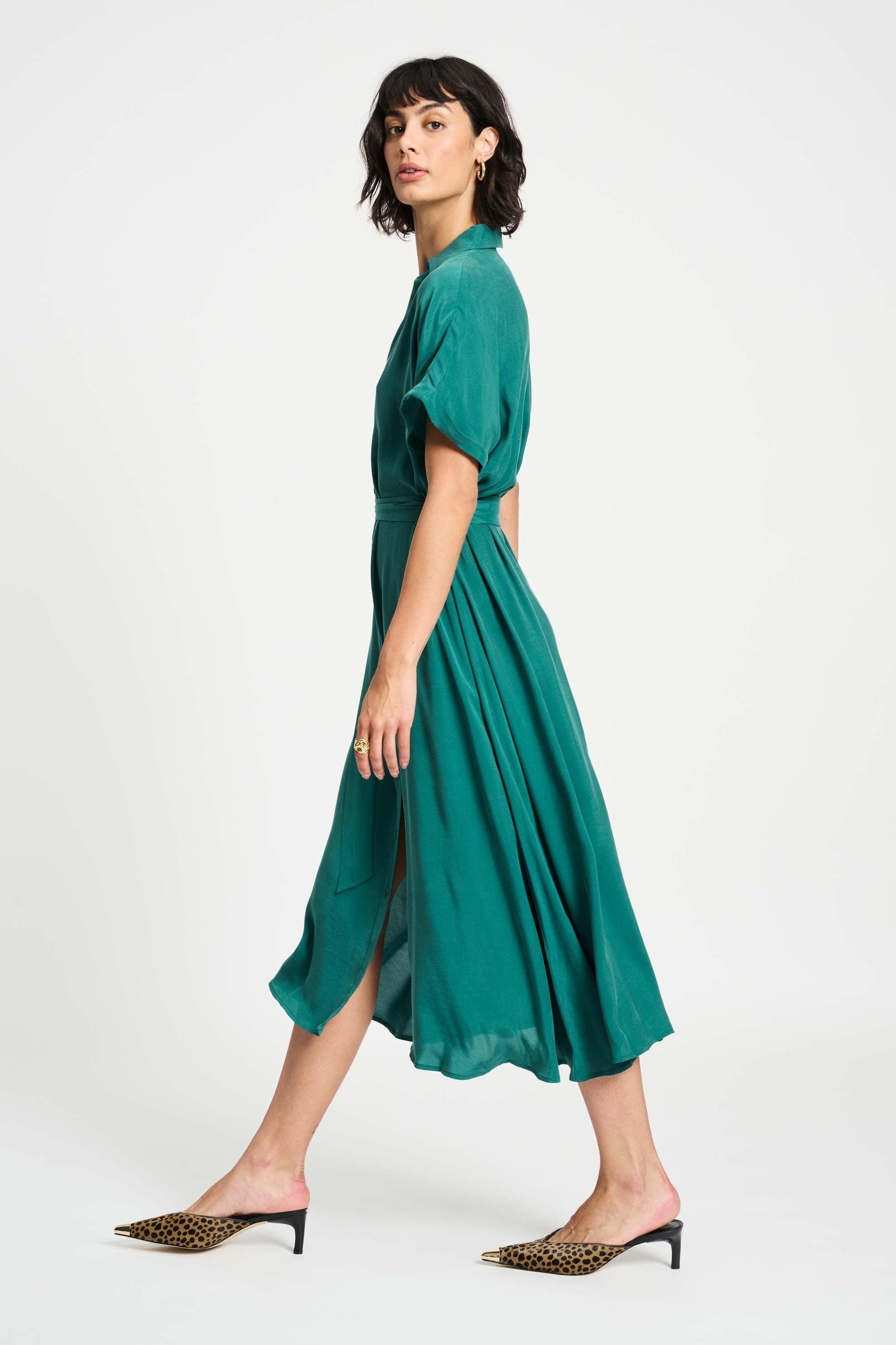 POM Amsterdam Dresses ROBE - Lynn Pacific Green