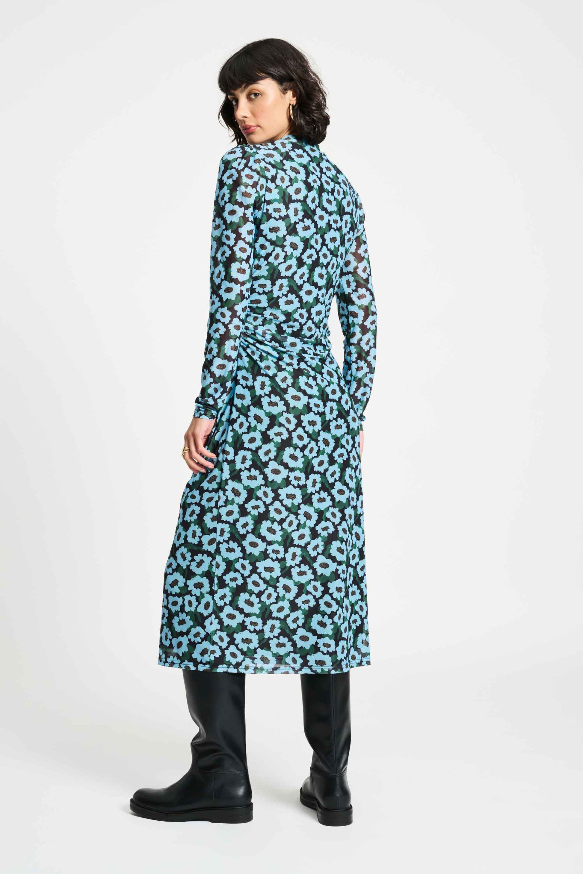 POM Amsterdam Dresses ROBE - Wild Flowers Blue