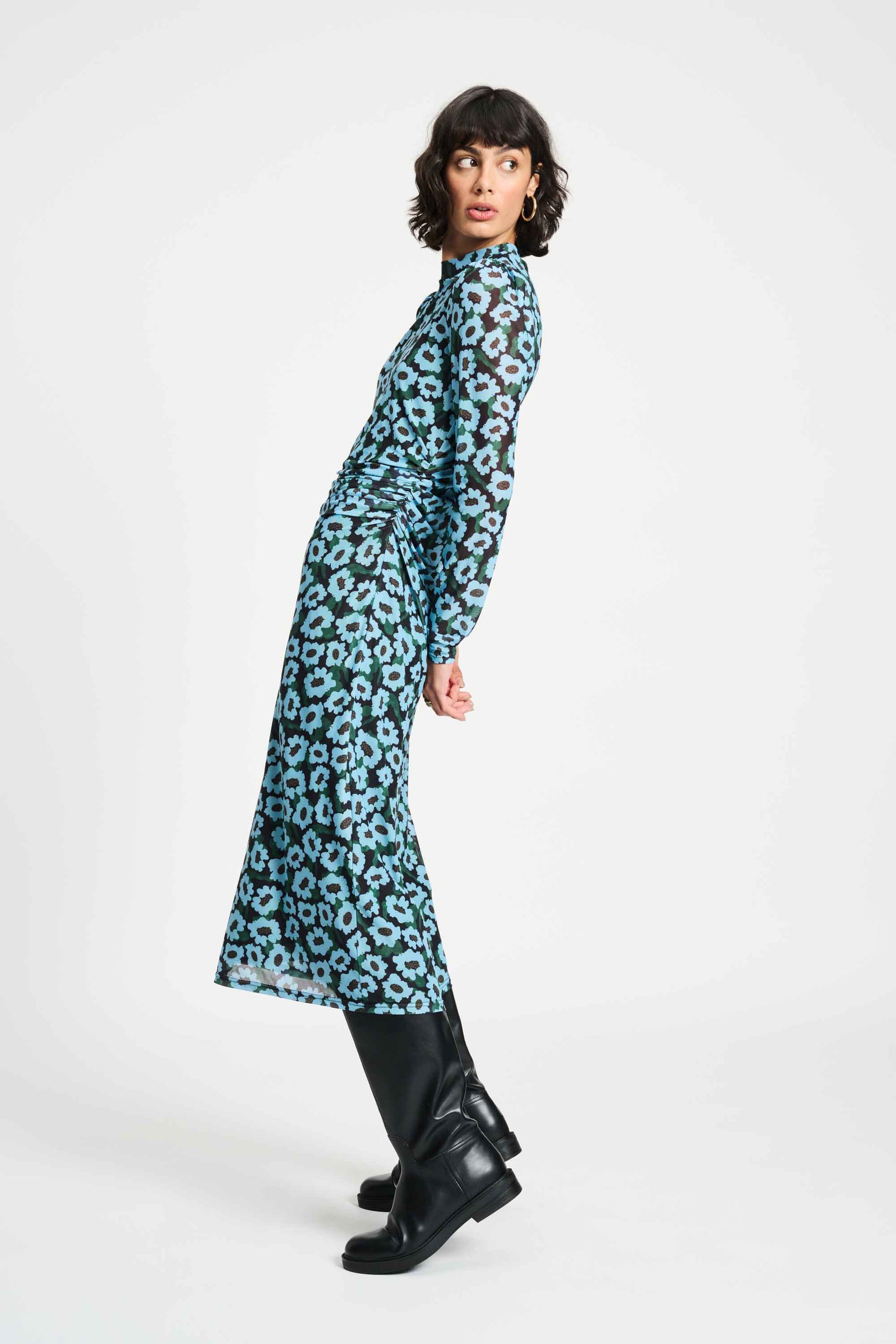 POM Amsterdam Dresses ROBE - Wild Flowers Blue