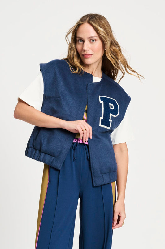 POM Amsterdam Gilets Blue / 34 GILET - Baseball Nightfall Blue