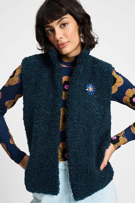 POM Amsterdam Gilets Blue / 34 GILET - Teddy Love Marine