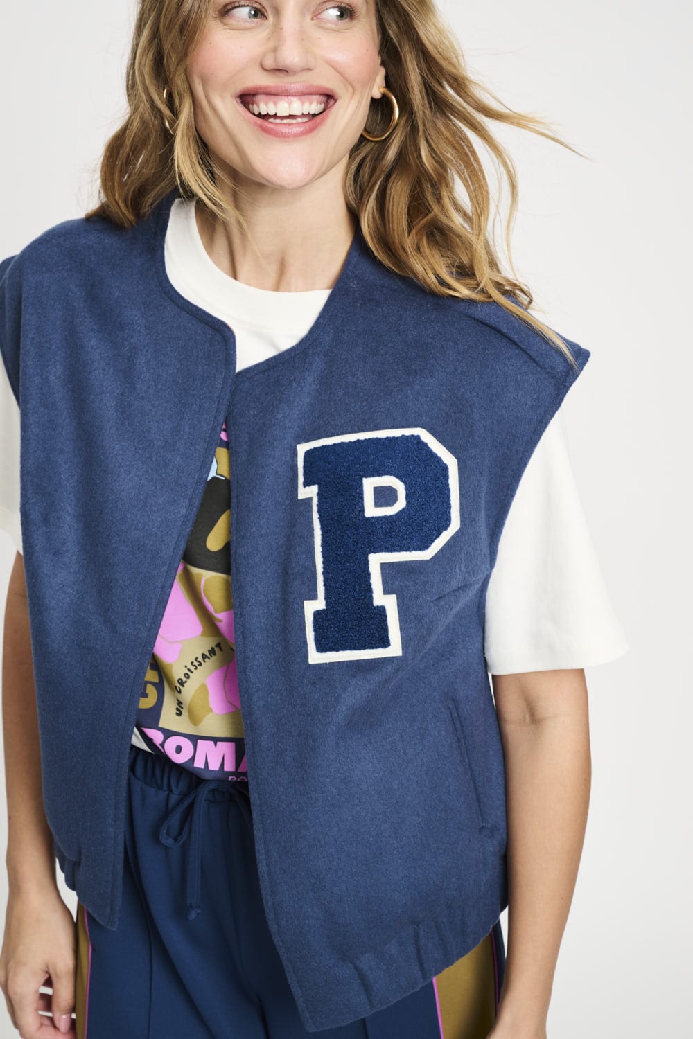 POM Amsterdam Gilets GILET - Baseball Nightfall Blue