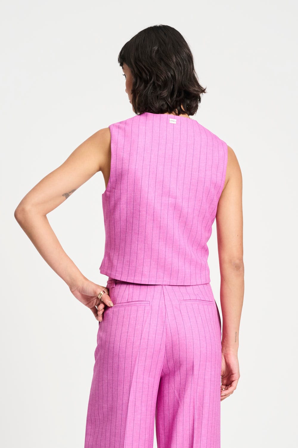 POM Amsterdam Gilets GILET - Rose Doux Striped