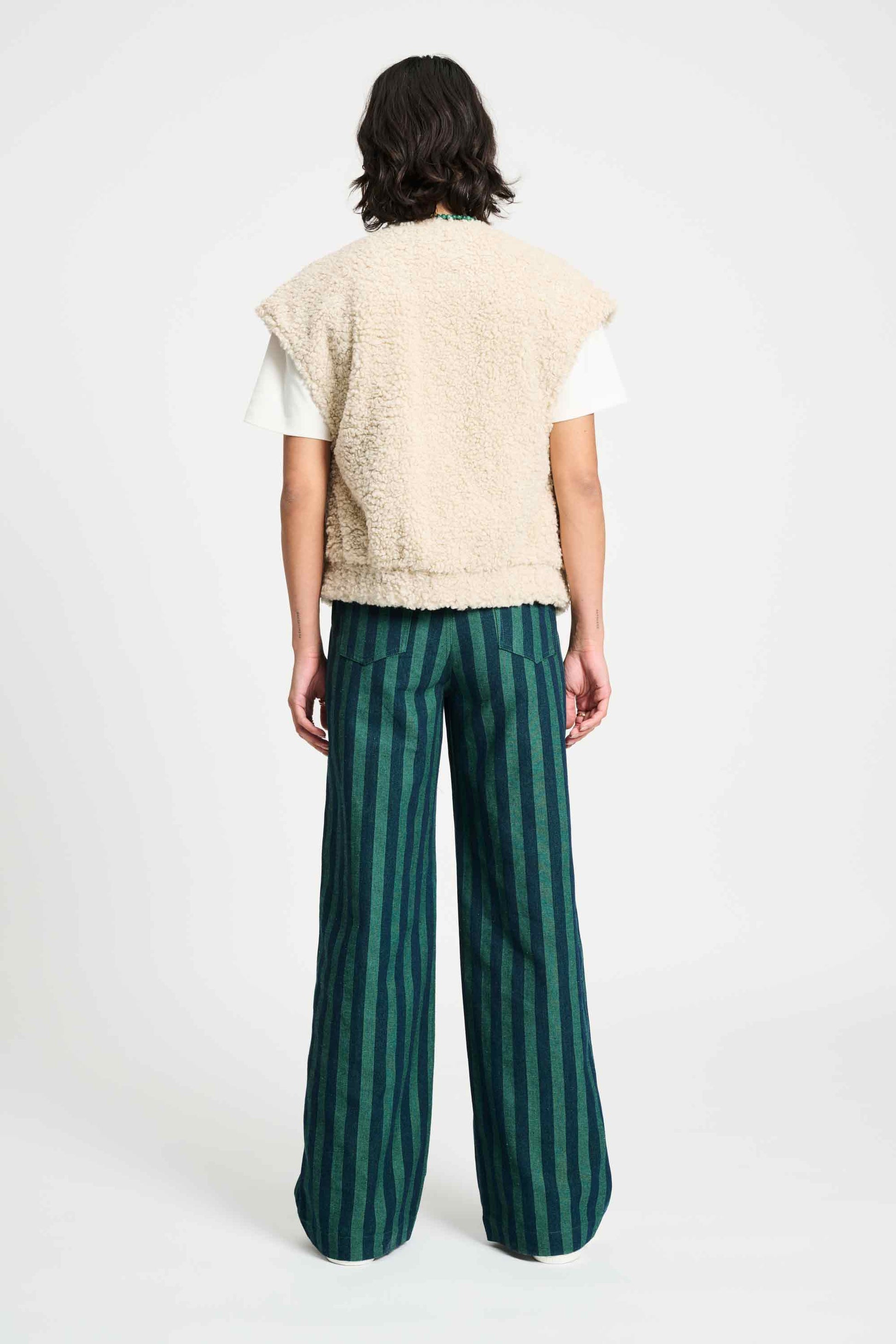 POM Amsterdam Gilets GILET - Teddy Baseball Ecru