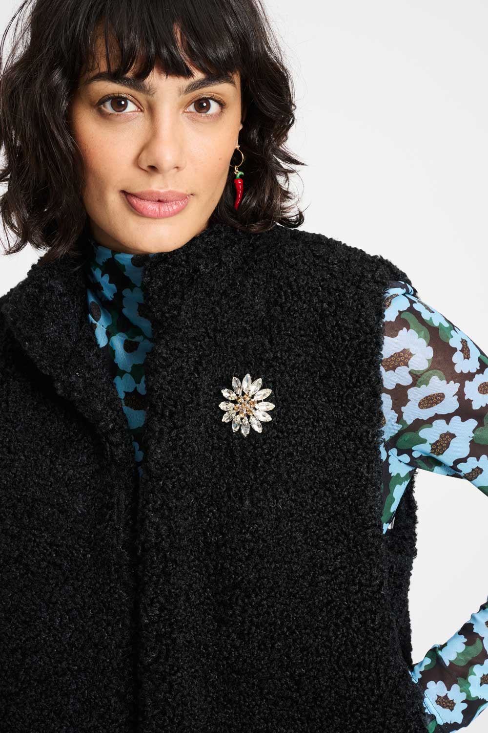 POM Amsterdam Gilets GILET - Teddy Love Black