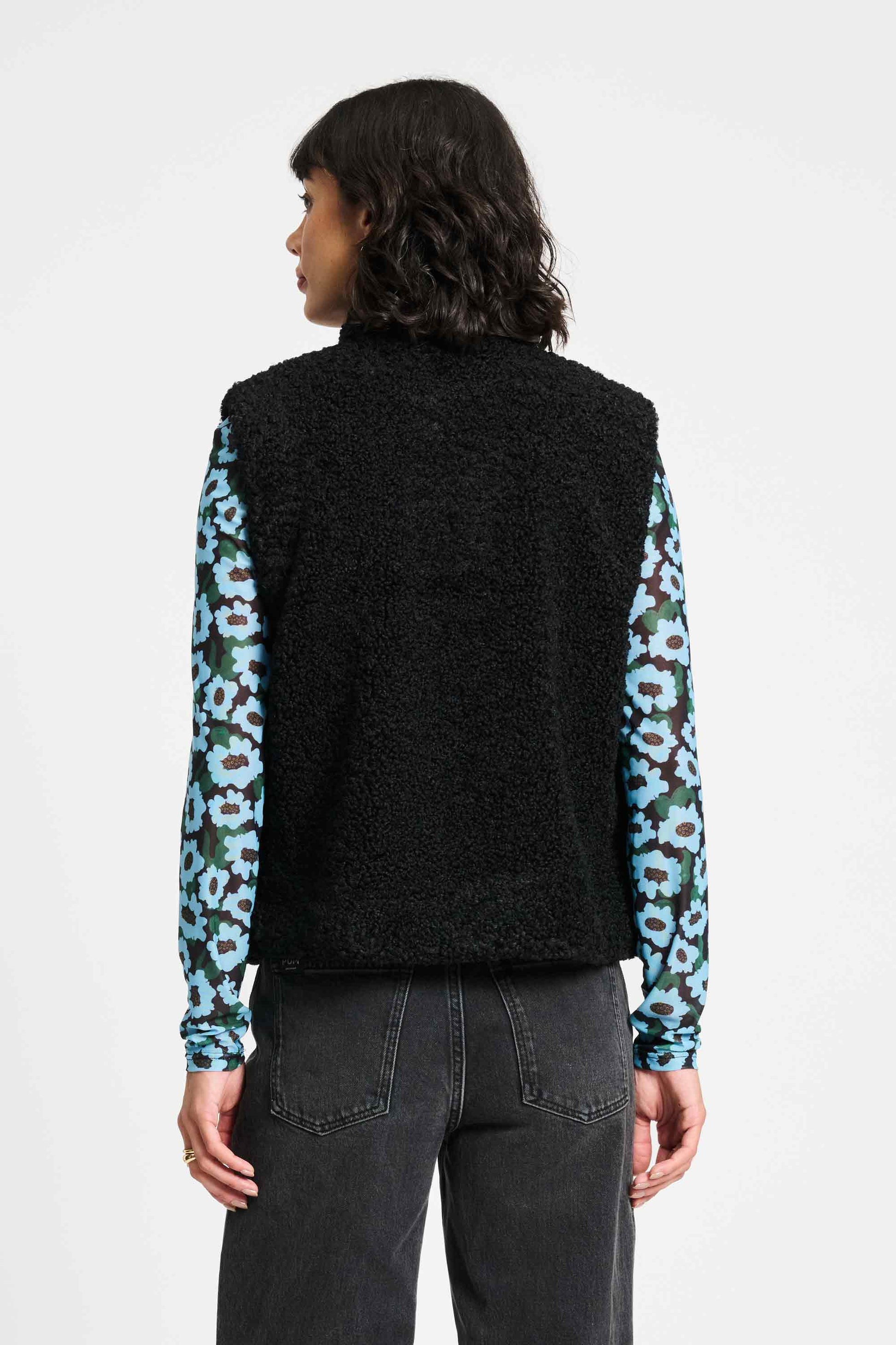 POM Amsterdam Gilets GILET - Teddy Love Black