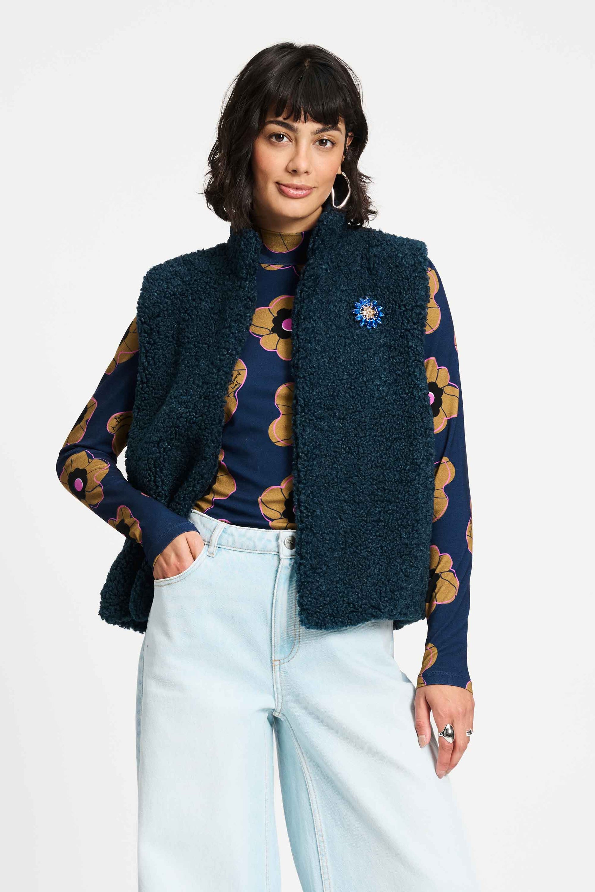 POM Amsterdam Gilets GILET - Teddy Love Marine