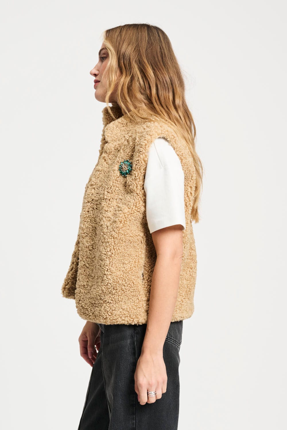 POM Amsterdam Gilets GILET - Teddy Love Vintage Brown