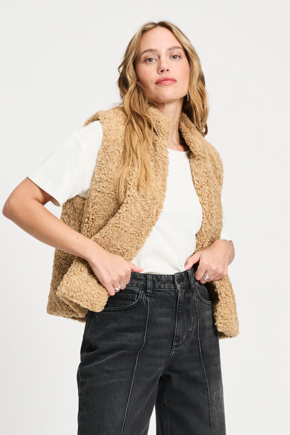 POM Amsterdam Gilets GILET - Teddy Love Vintage Brown