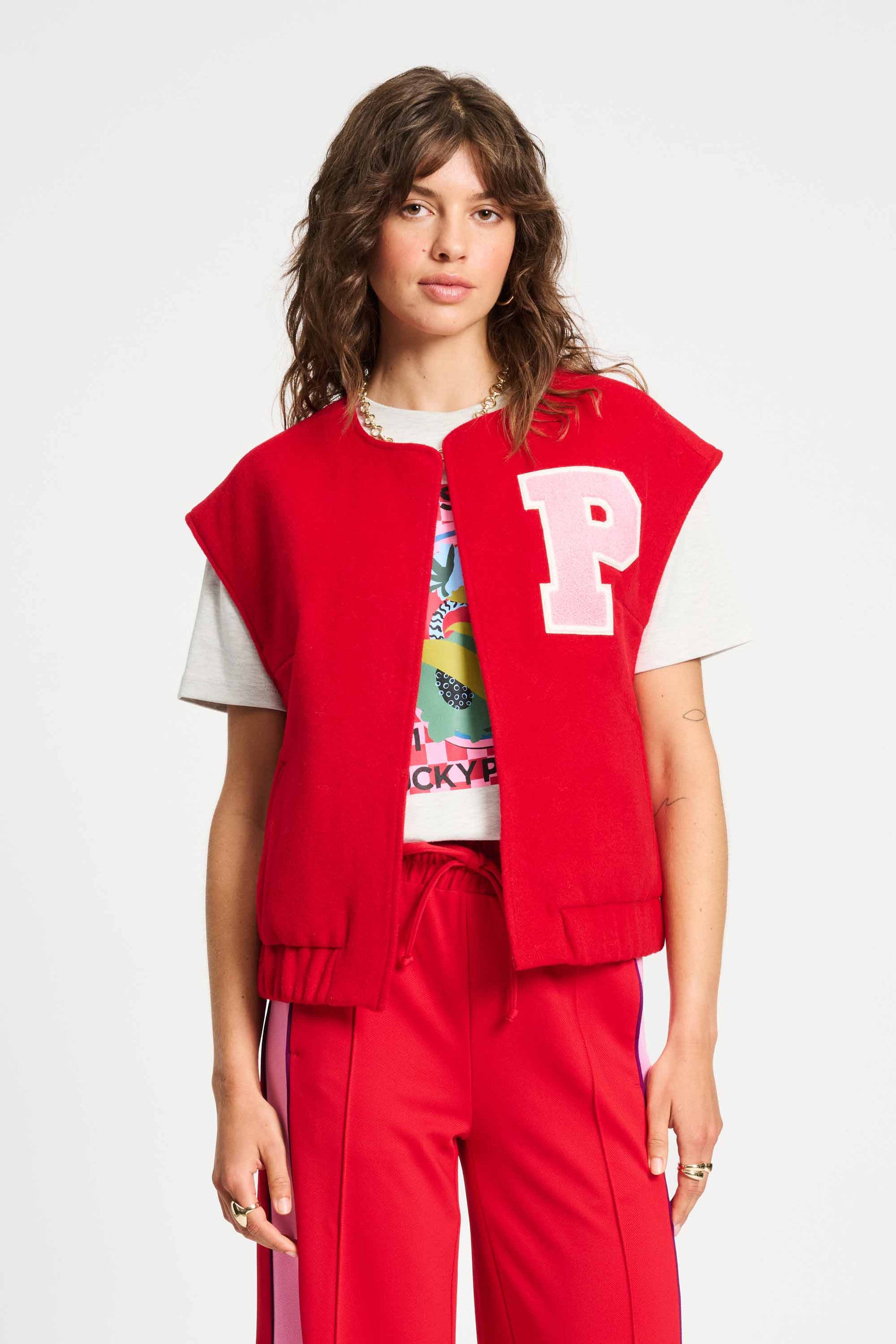 POM Amsterdam Gilets Red / 34 GILET - Baseball Chili Red