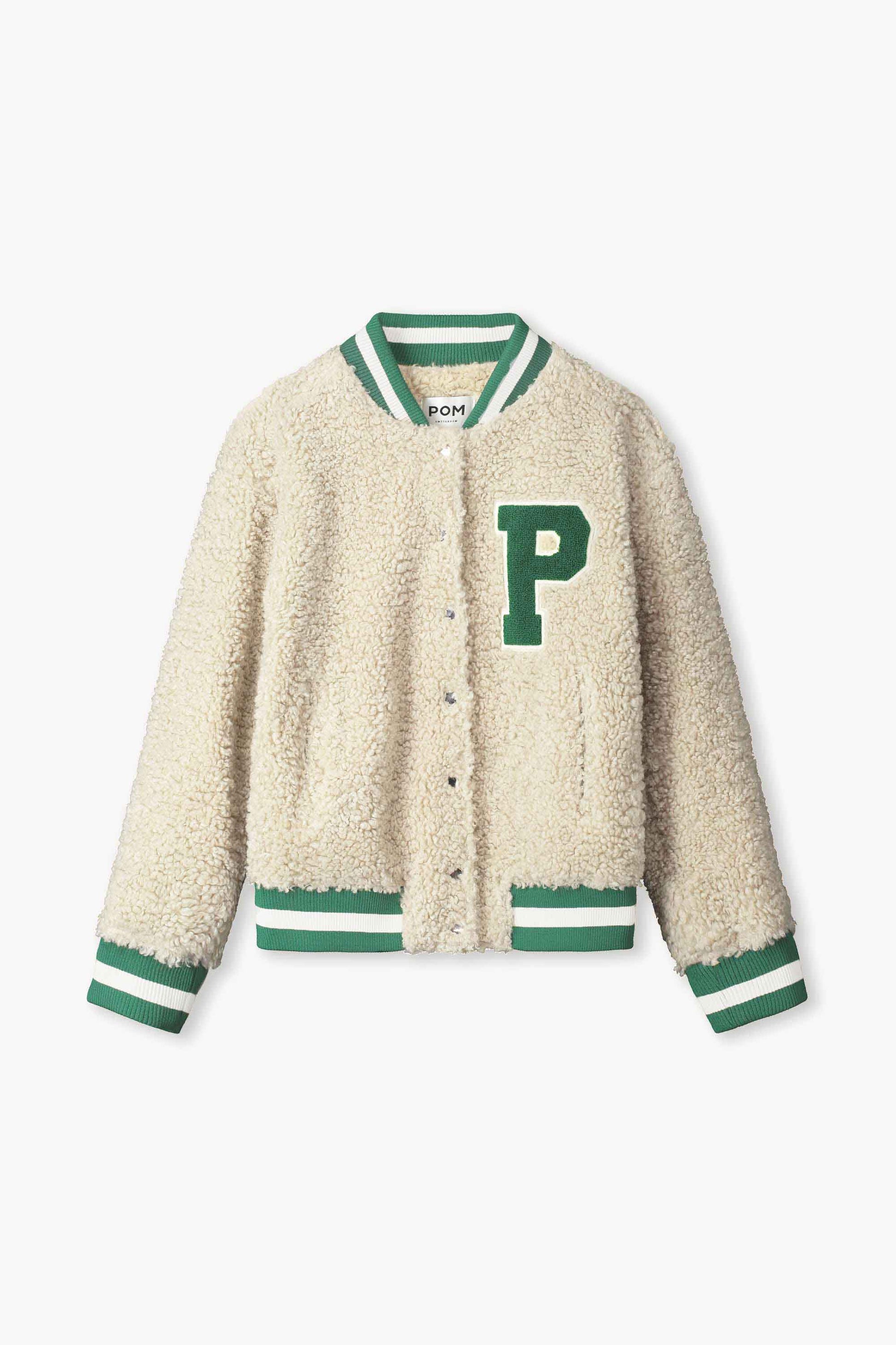 POM Amsterdam Jackets VEST - Teddy Baseball Ecru
