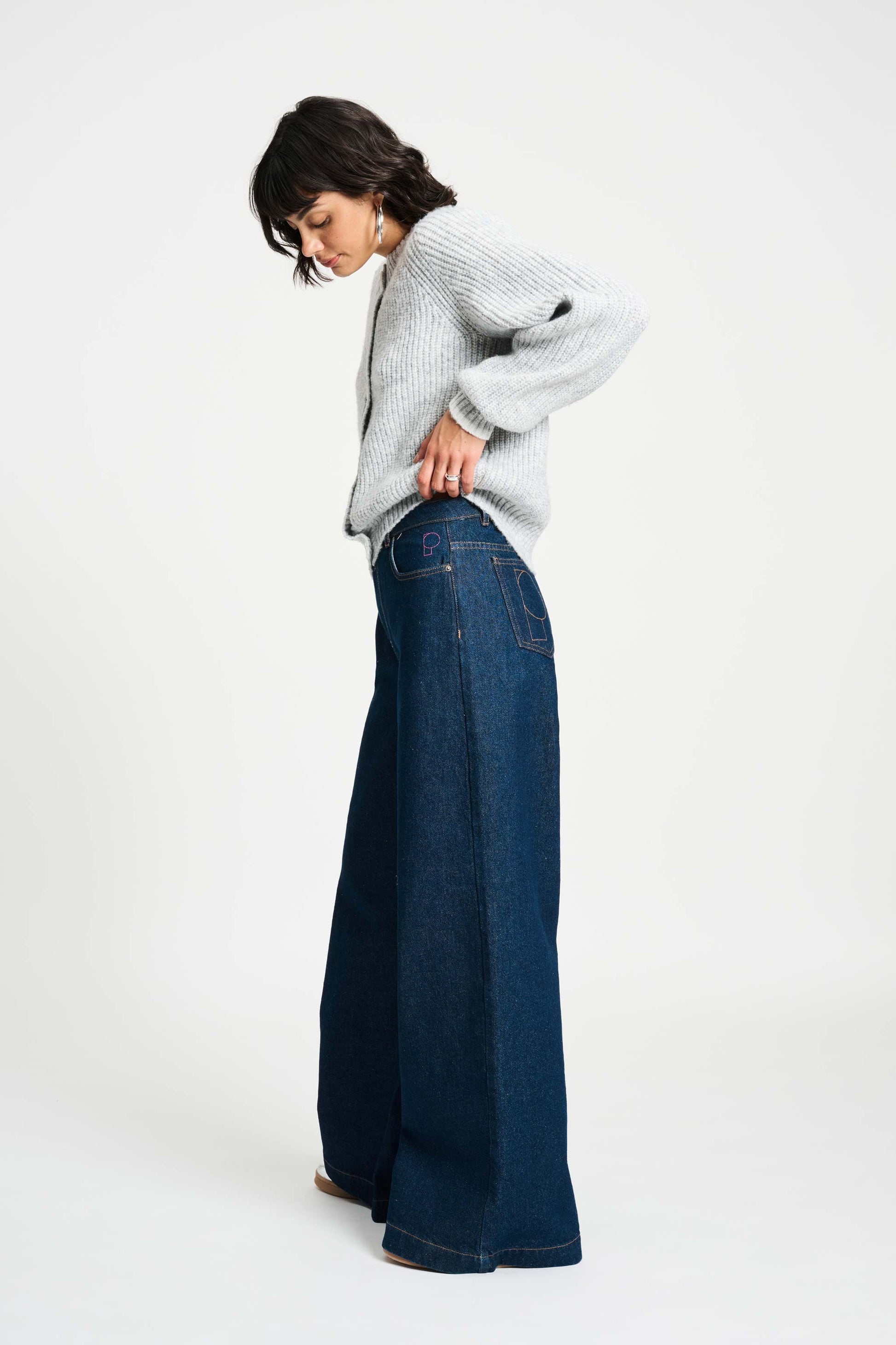 POM Amsterdam Jeans JEANS - Baggy Wideleg Dark Blue