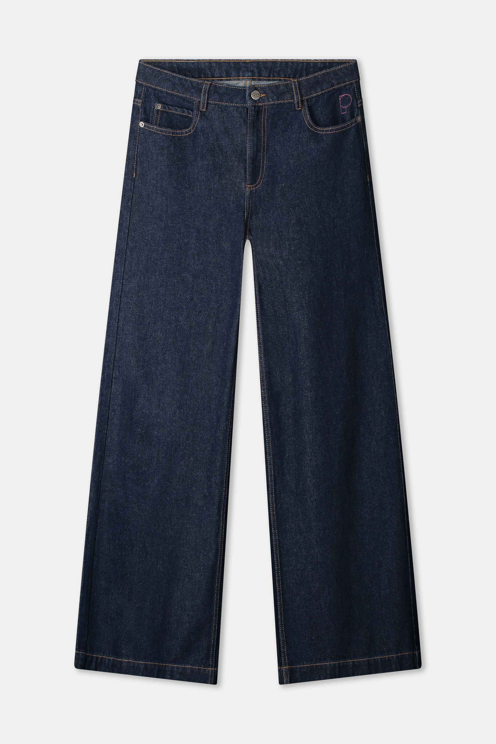POM Amsterdam Jeans JEANS - Baggy Wideleg Dark Blue