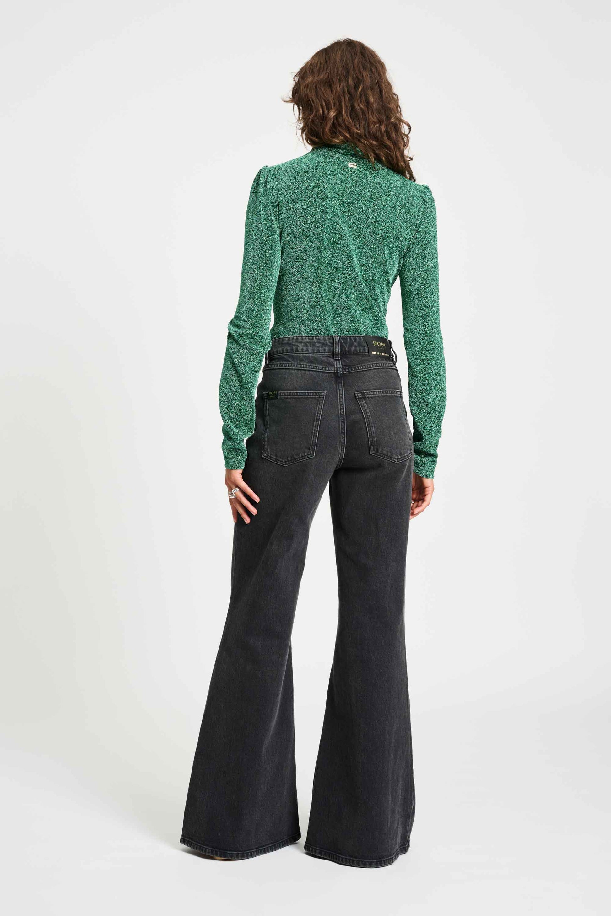 POM Amsterdam Jeans JEANS - Flare Washed Black