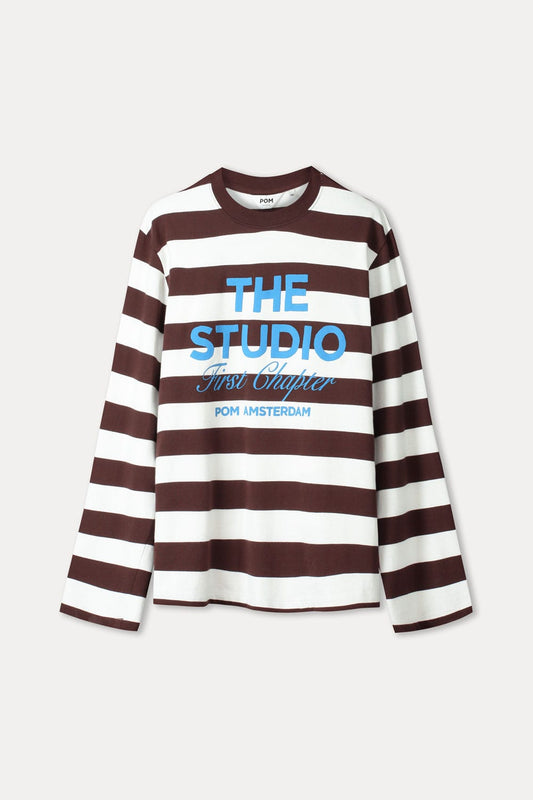 POM Amsterdam Longsleeves TOP - Joy Striped Brown White