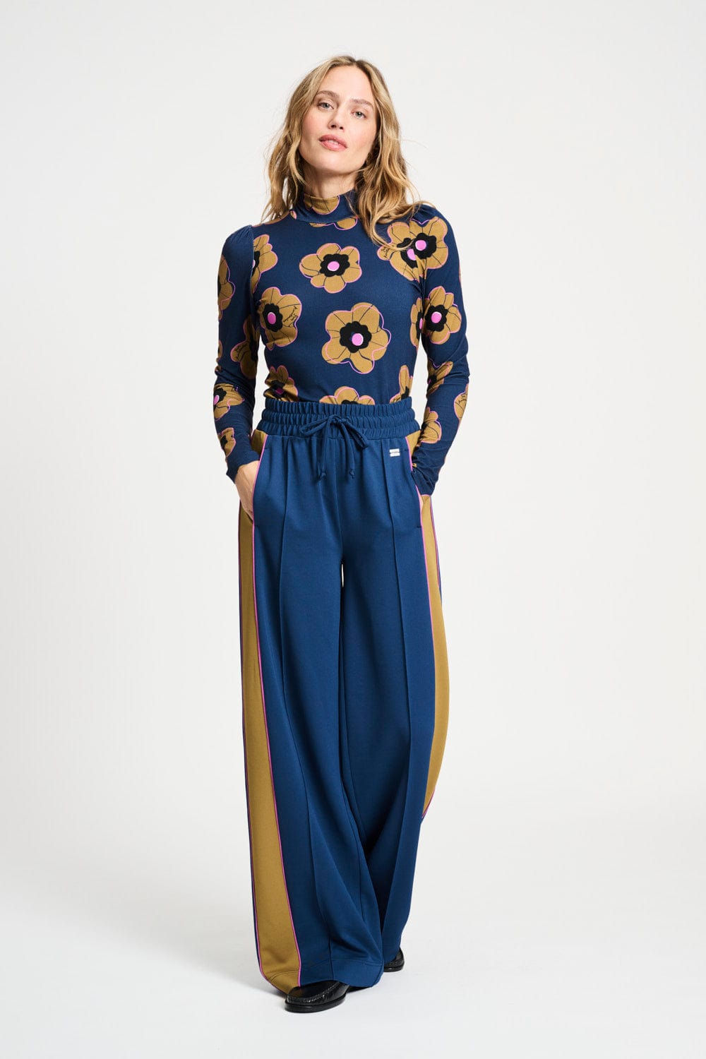 POM Amsterdam Pants Blue / 34 PANTALON - Colourblock Nightfall Blue